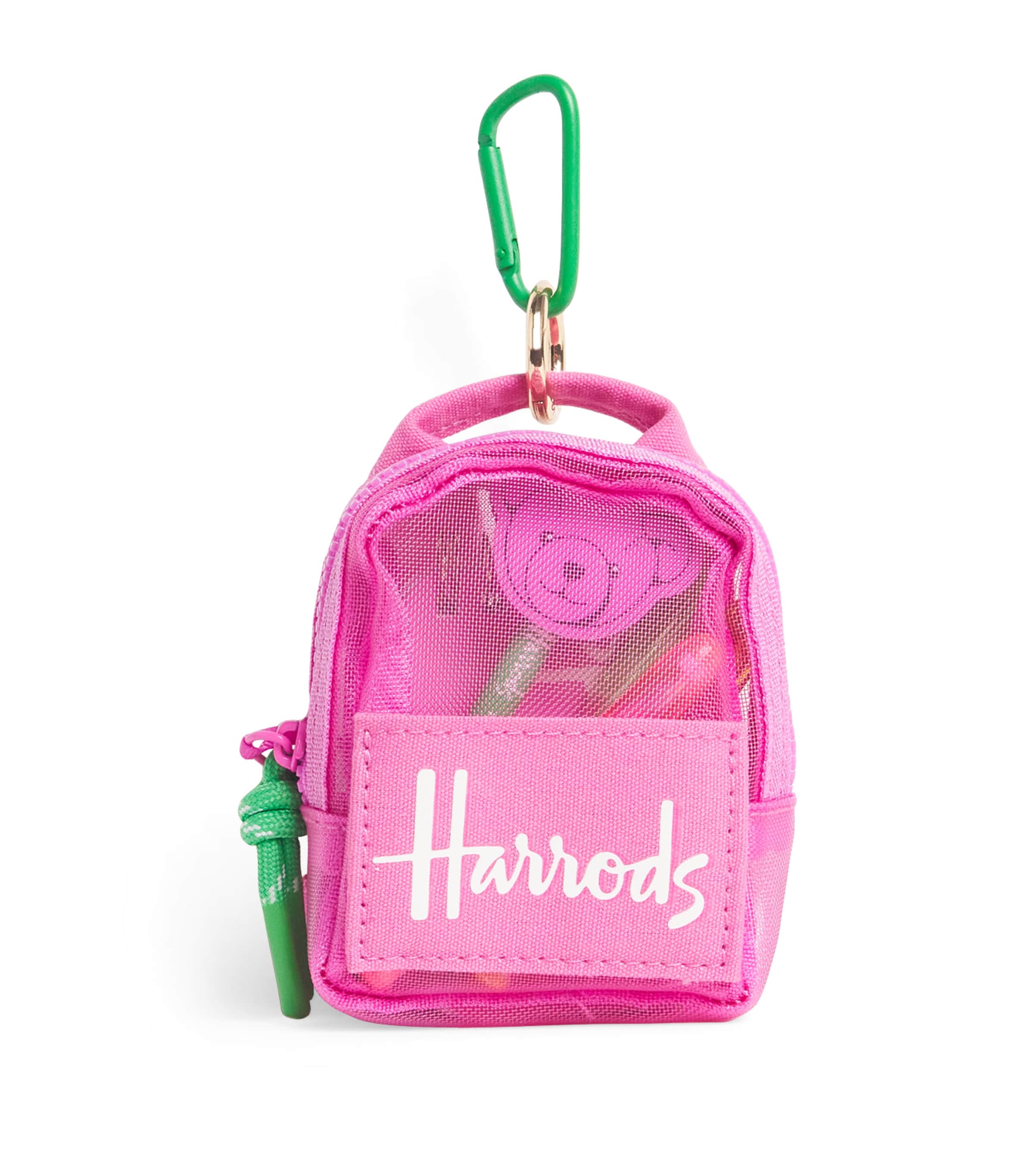 Harrods Logo Backpack Keyring In Pink
