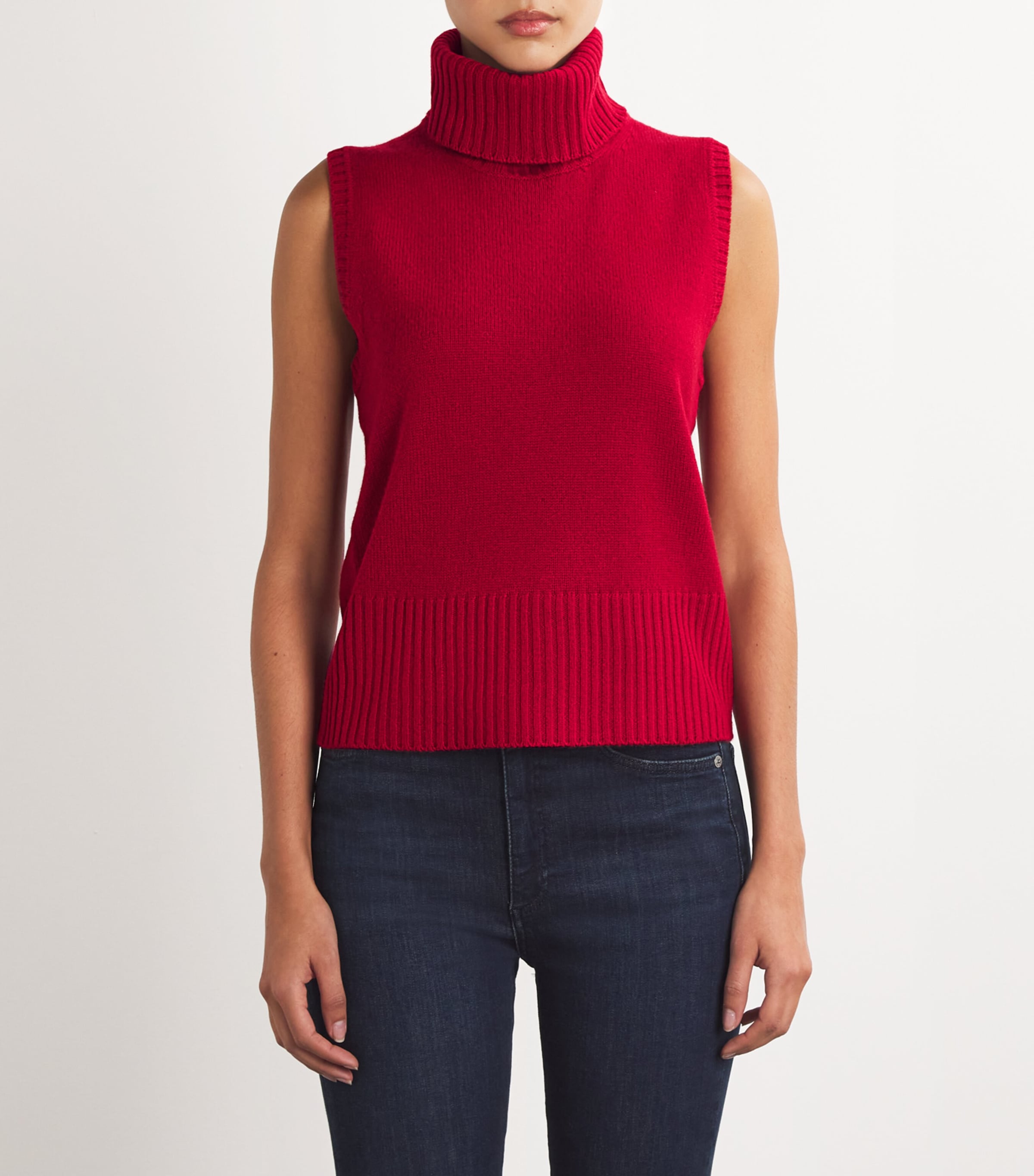 Veronica Beard Womens Cashmere Mazzy Sweater Vest Crimson Image 3