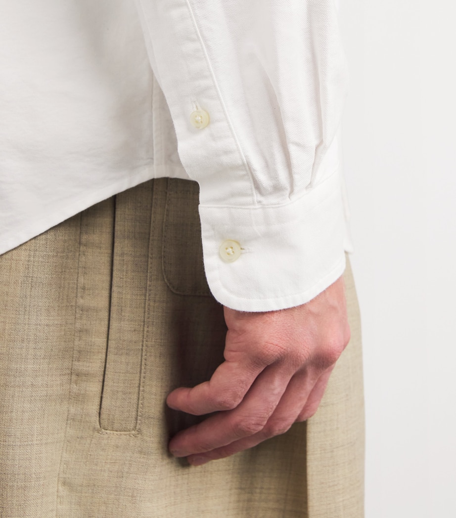 Custom Fit Polo Pony Oxford Shirt WHITE Image 6
