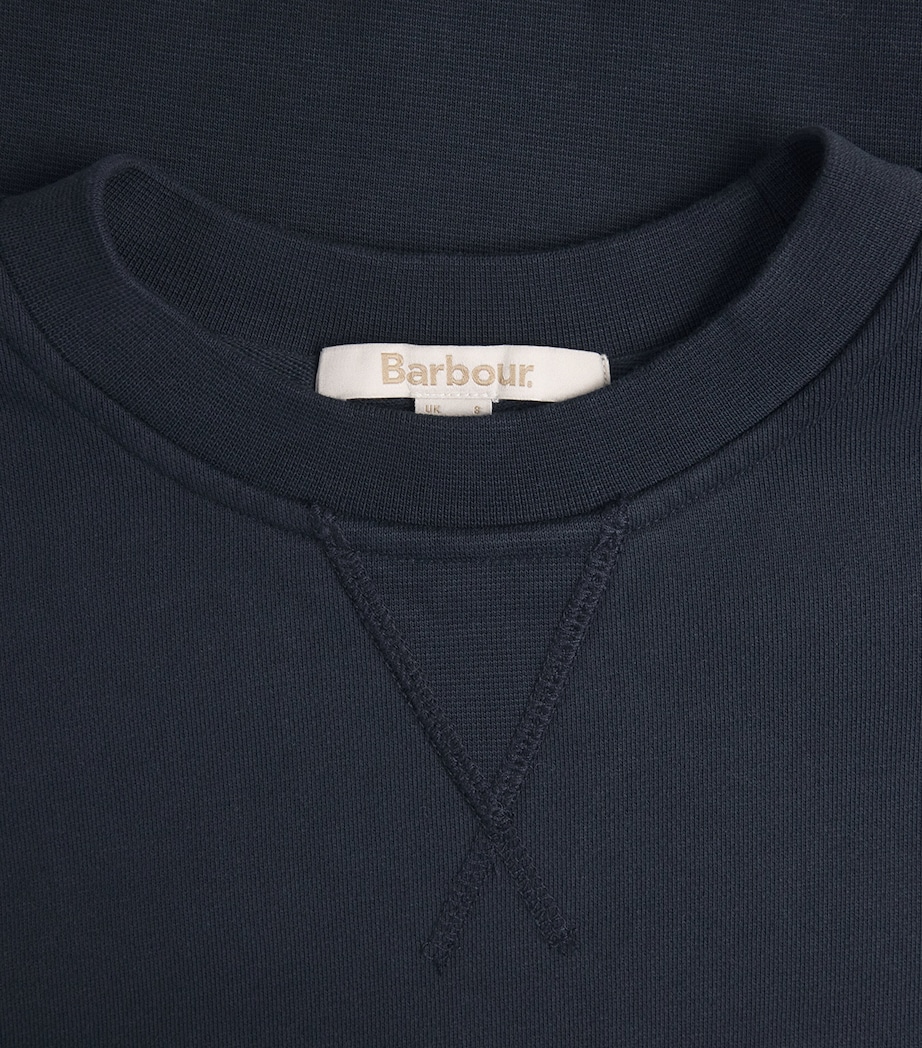 Cotton Bede Logo Sweatshirt NAVY Image 5