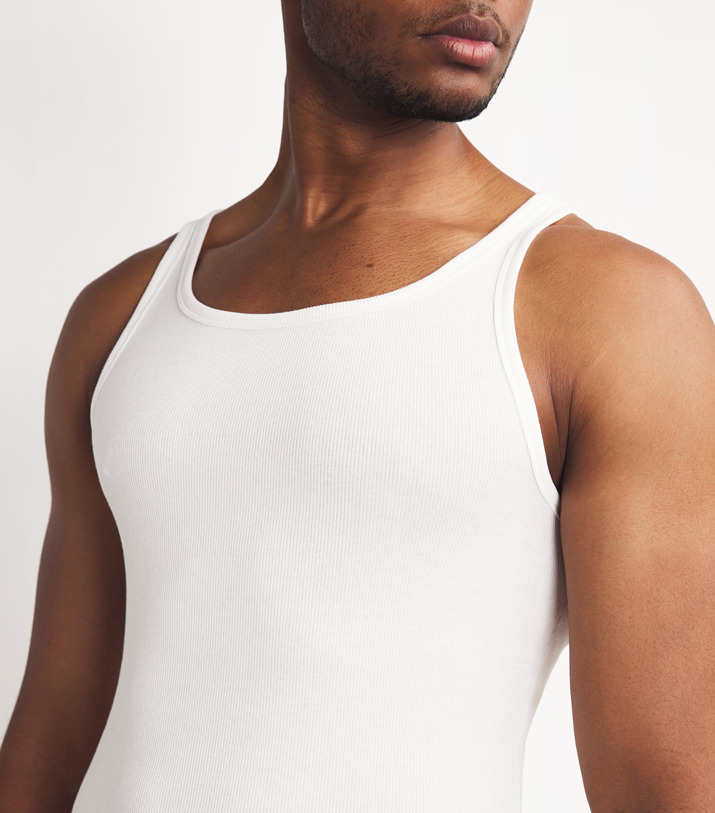 Cotton Ribbed Tank Tops (Pack of 3) CHALK Image 7