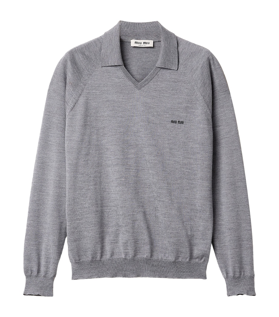 Miu Miu Womens Wool Polo Sweater Image 1