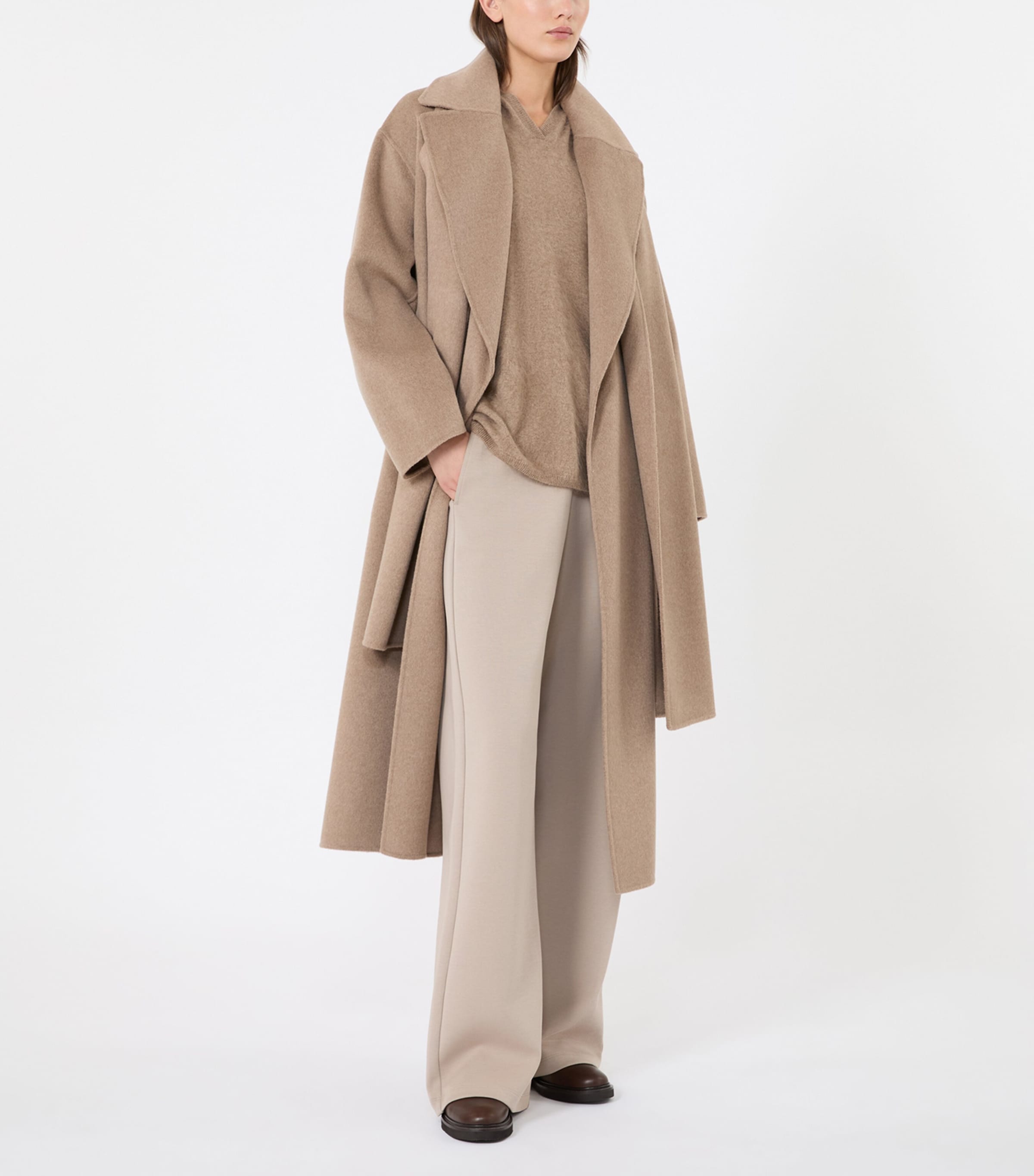 Max Mara Womens Cashmere Hooded Sweater Clay Image 2