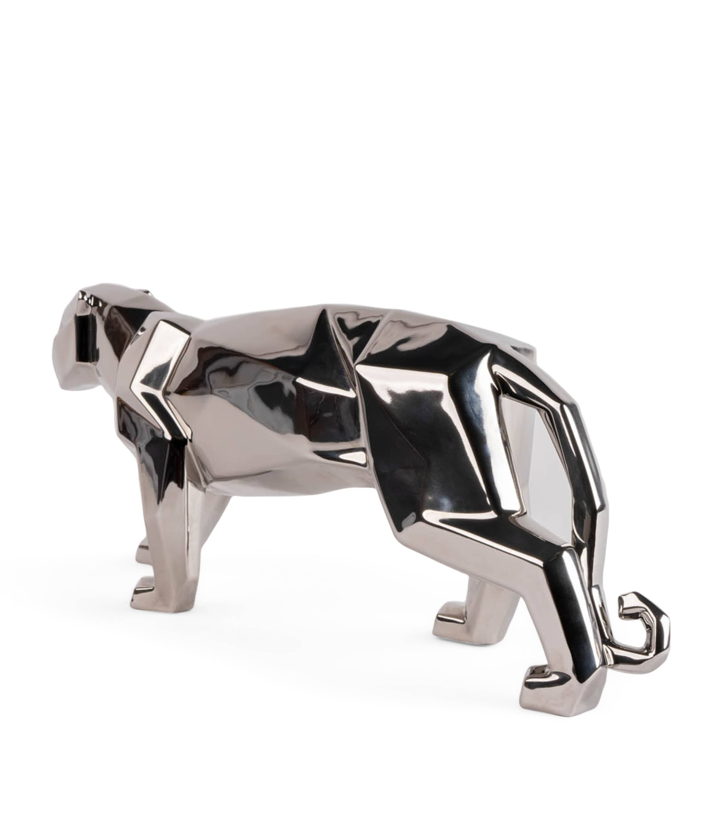 Porcelain Panther Figurine SILVER Image 4