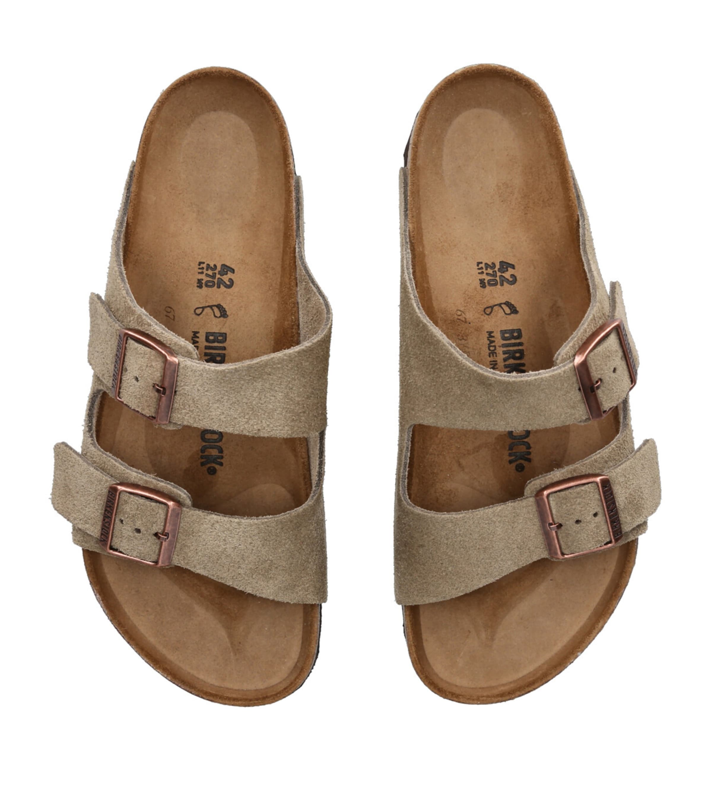 Birkenstock Suede Arizona Sandals Taupe Image 4