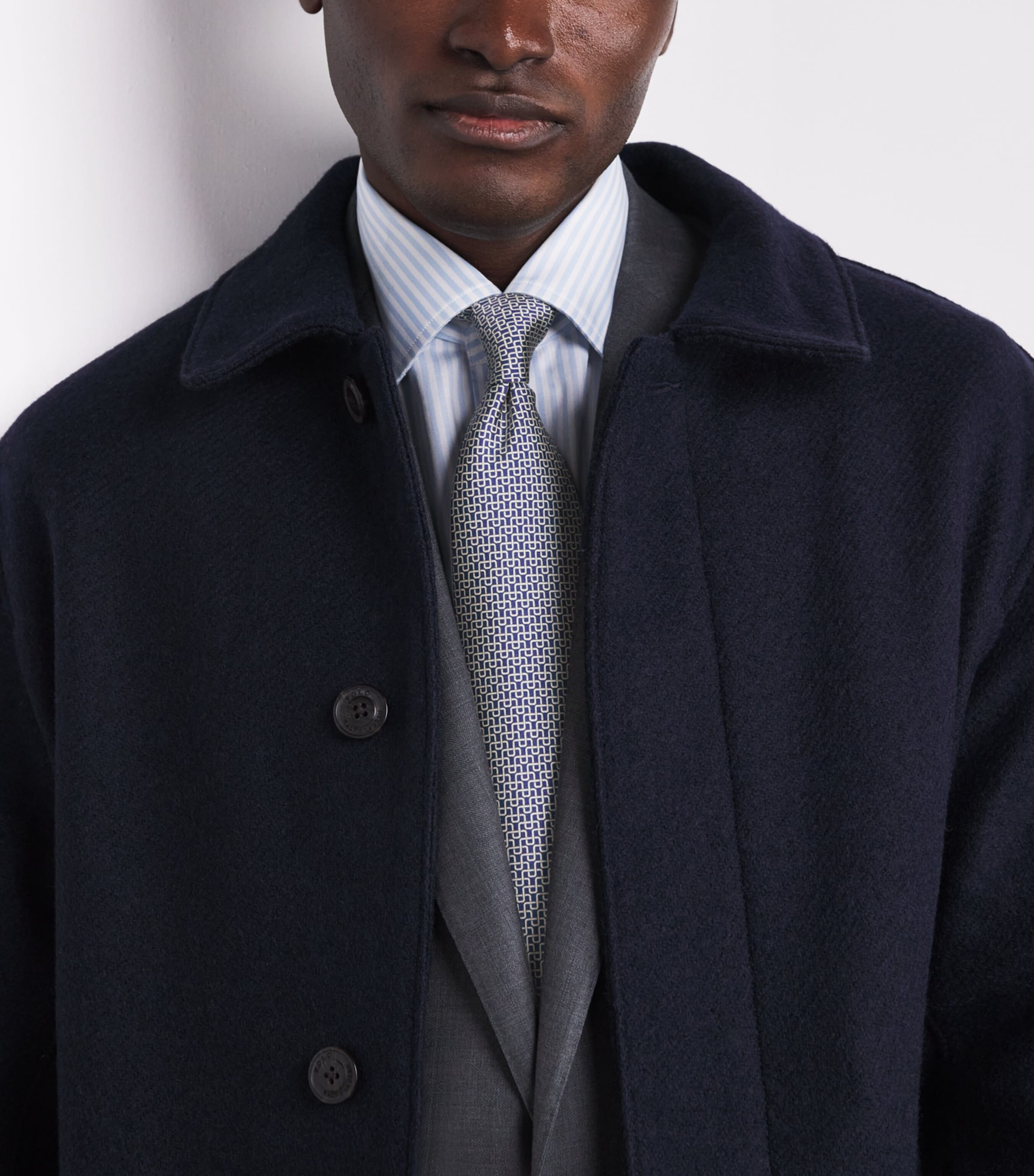 Silk Geometric Jacquard Tie 07 BLUE Image 2