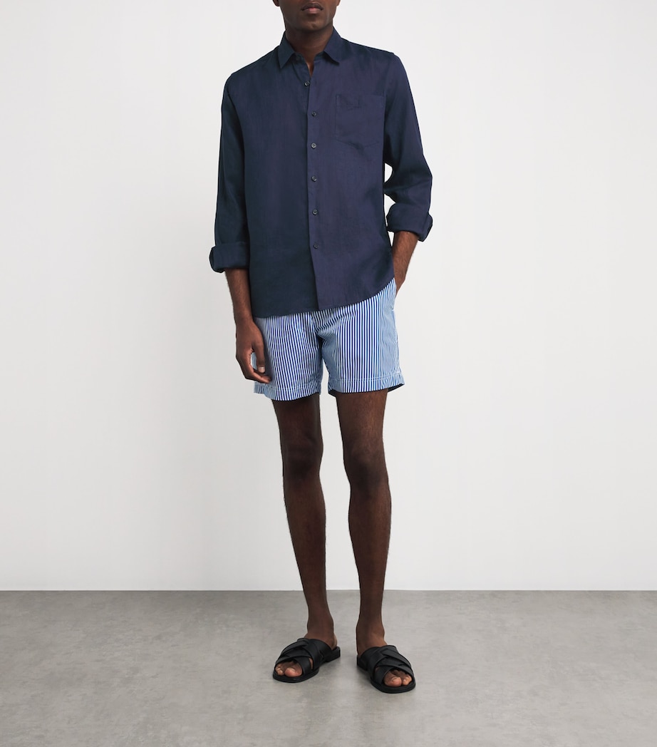 Linen Caroubis Shirt 390-BLEU MARINE Image 2