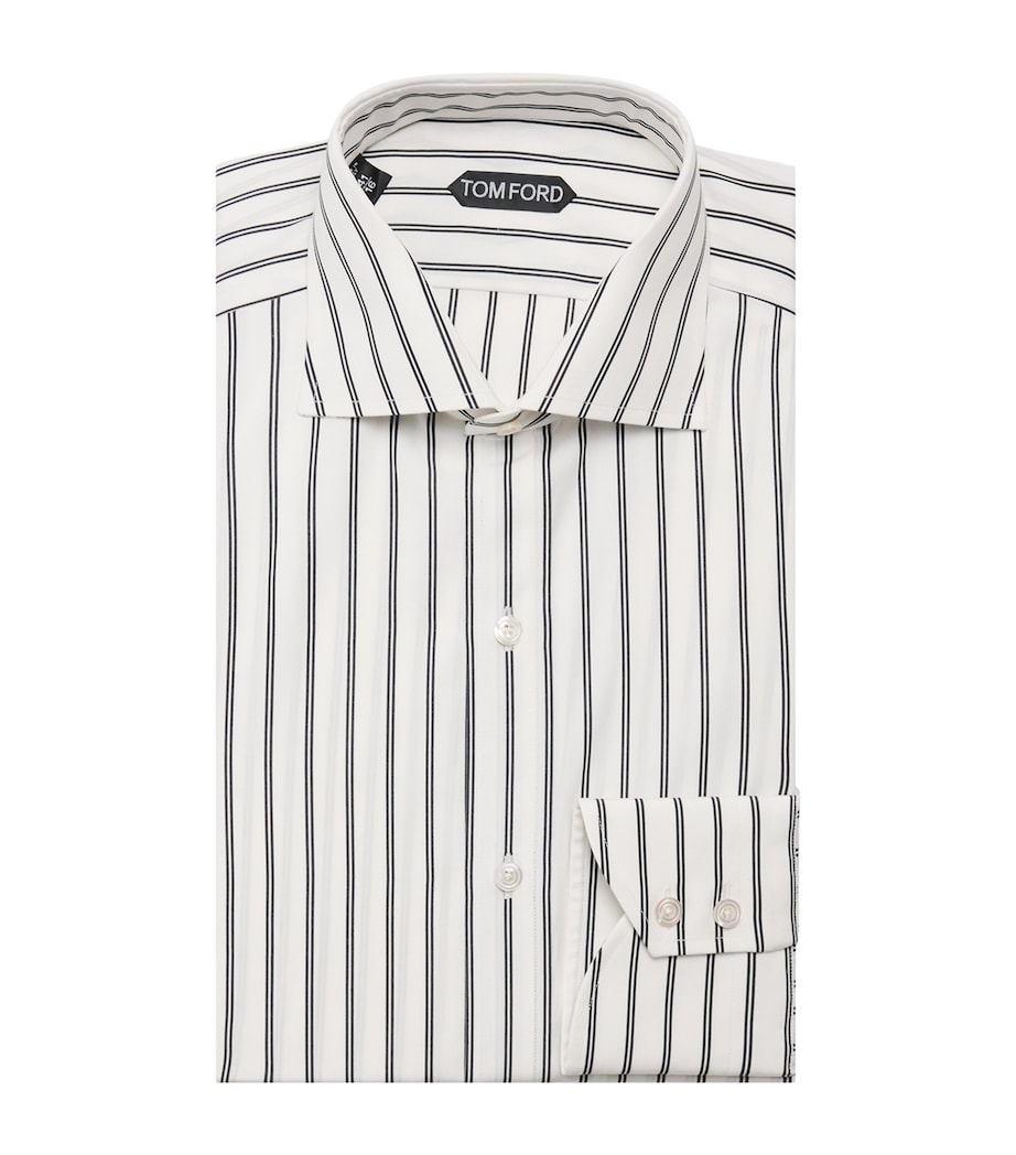 TOM FORD Mens Cotton Stripe Shirt Wnl Image 1