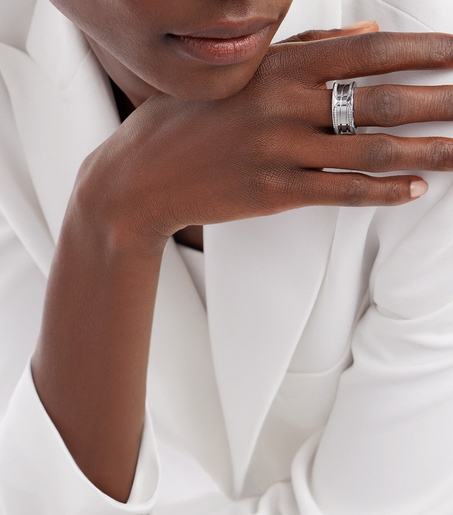 White Gold and Diamond B.zero1 Three-Band Ring WHITE GOLD Image 4