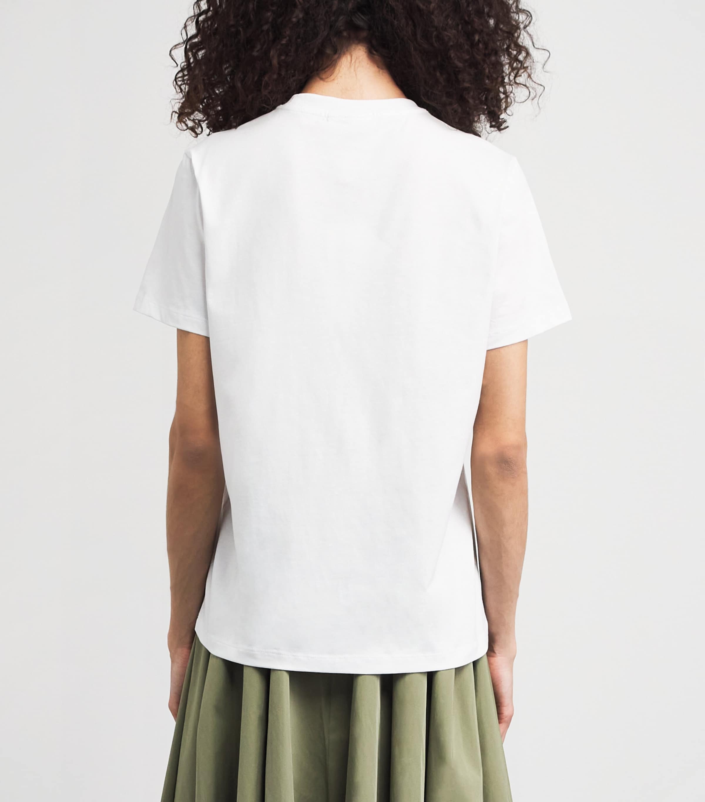 GANNI Womens Cotton Logo T-Shirt Bright White Image 5