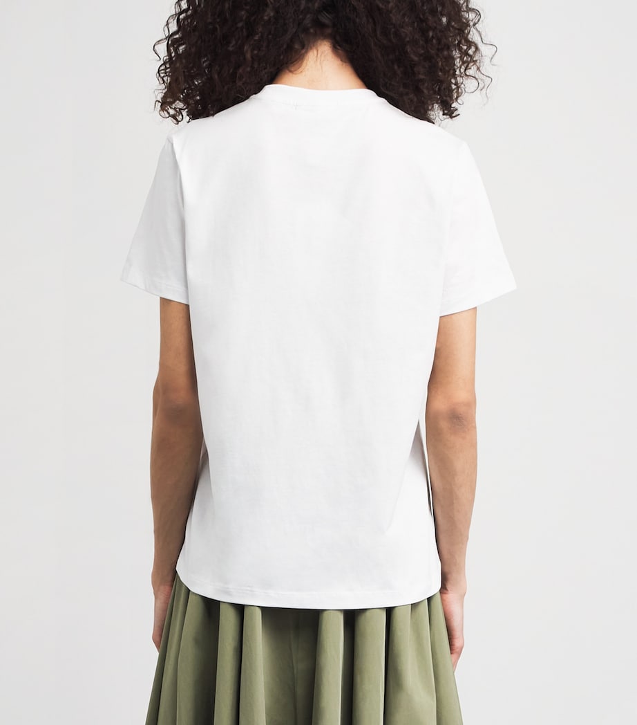 GANNI Womens Cotton Logo T-Shirt Bright White Image 5