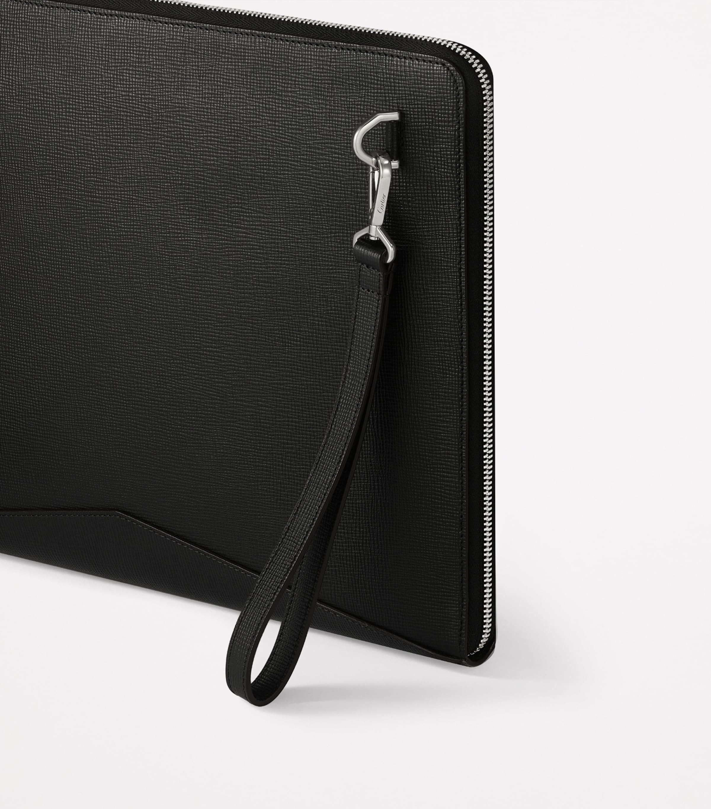 Leather Losange Portfolio Bag BLACK Image 3