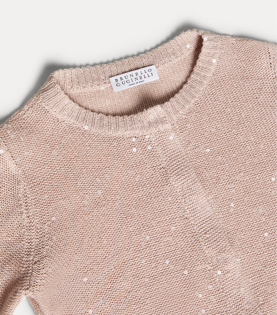 Brunello Cucinelli Kids Linen-Silk Cardigan (4-6 Years) Image 3