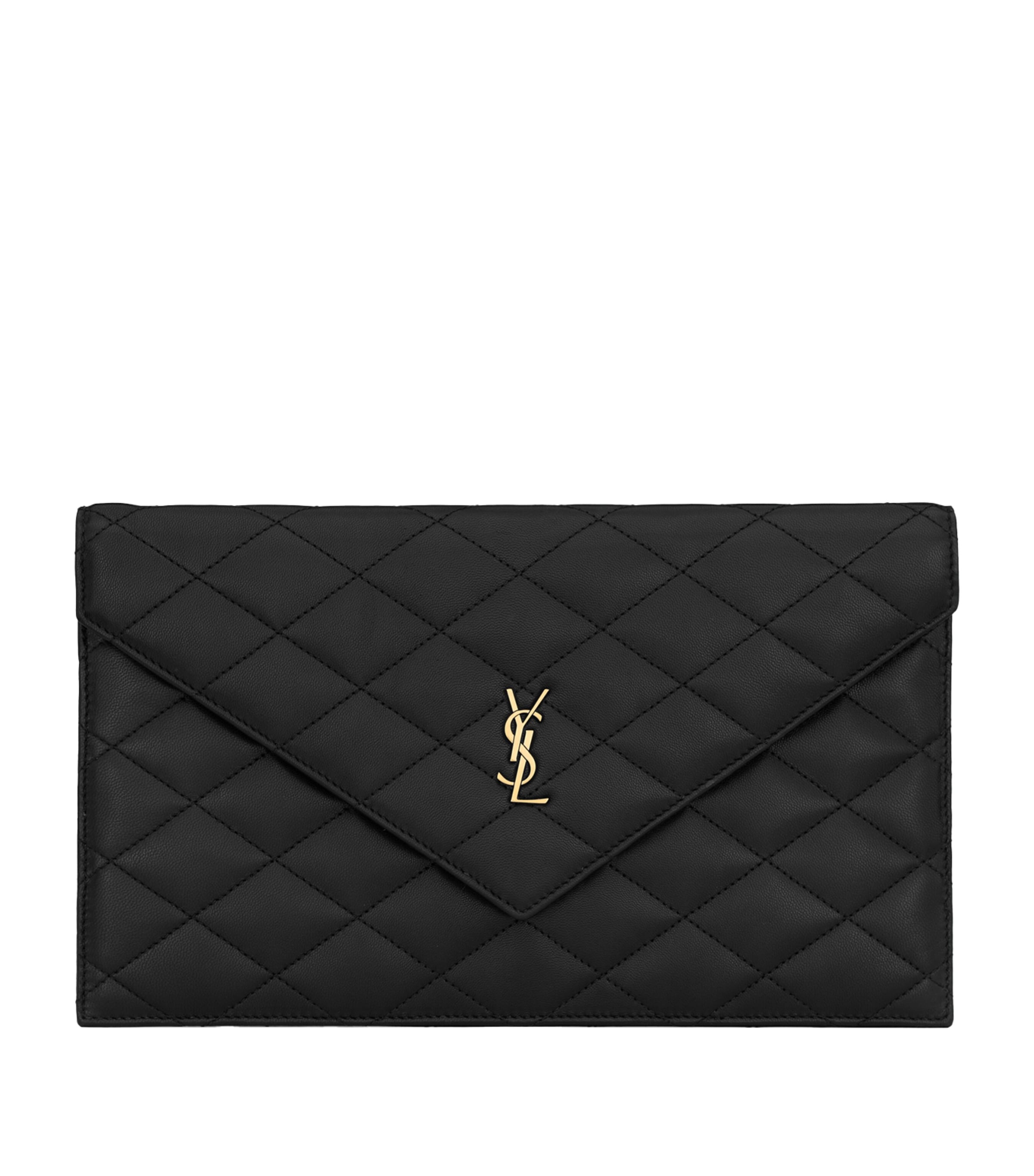 Saint Laurent Quilted Paris Pouch In Black
