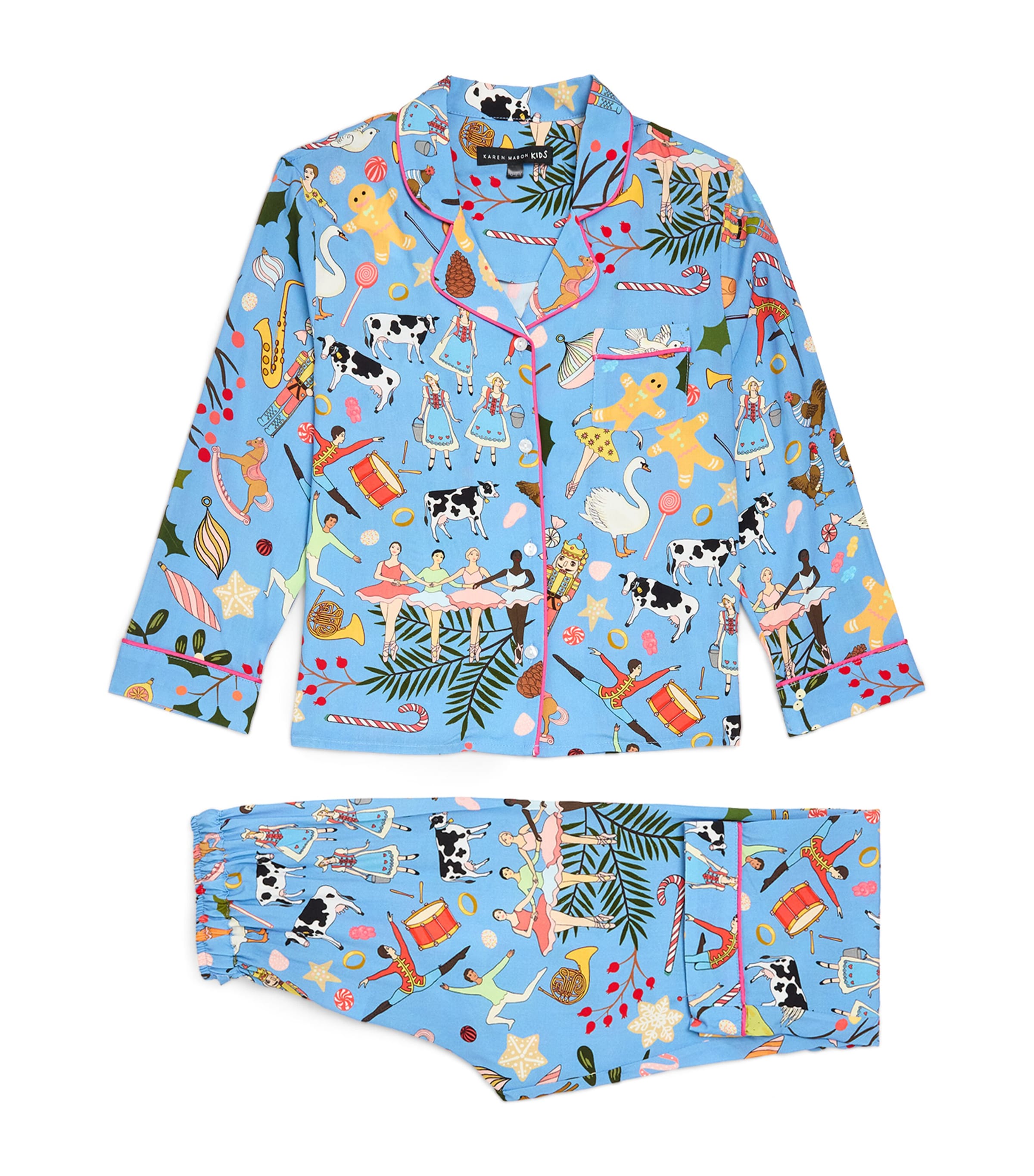 KAREN MABON KIDS 12 Days Print Pyjama Set (2-13 Years) Blue Image 1