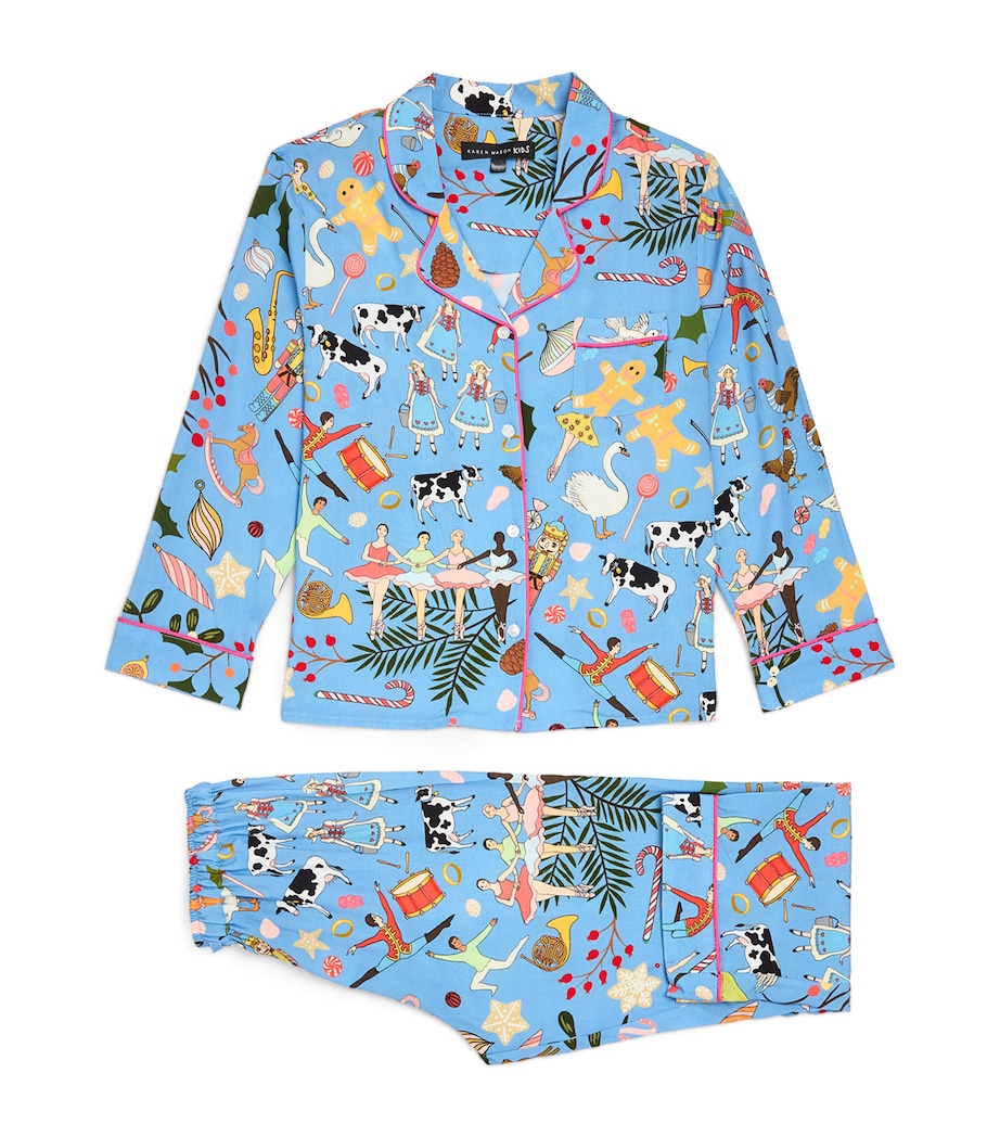 KAREN MABON KIDS 12 Days Print Pyjama Set (2-13 Years) Blue Image 1