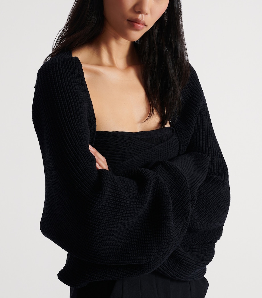 Balmain Rib-Knit Bolero Cardigan Noir Image 6