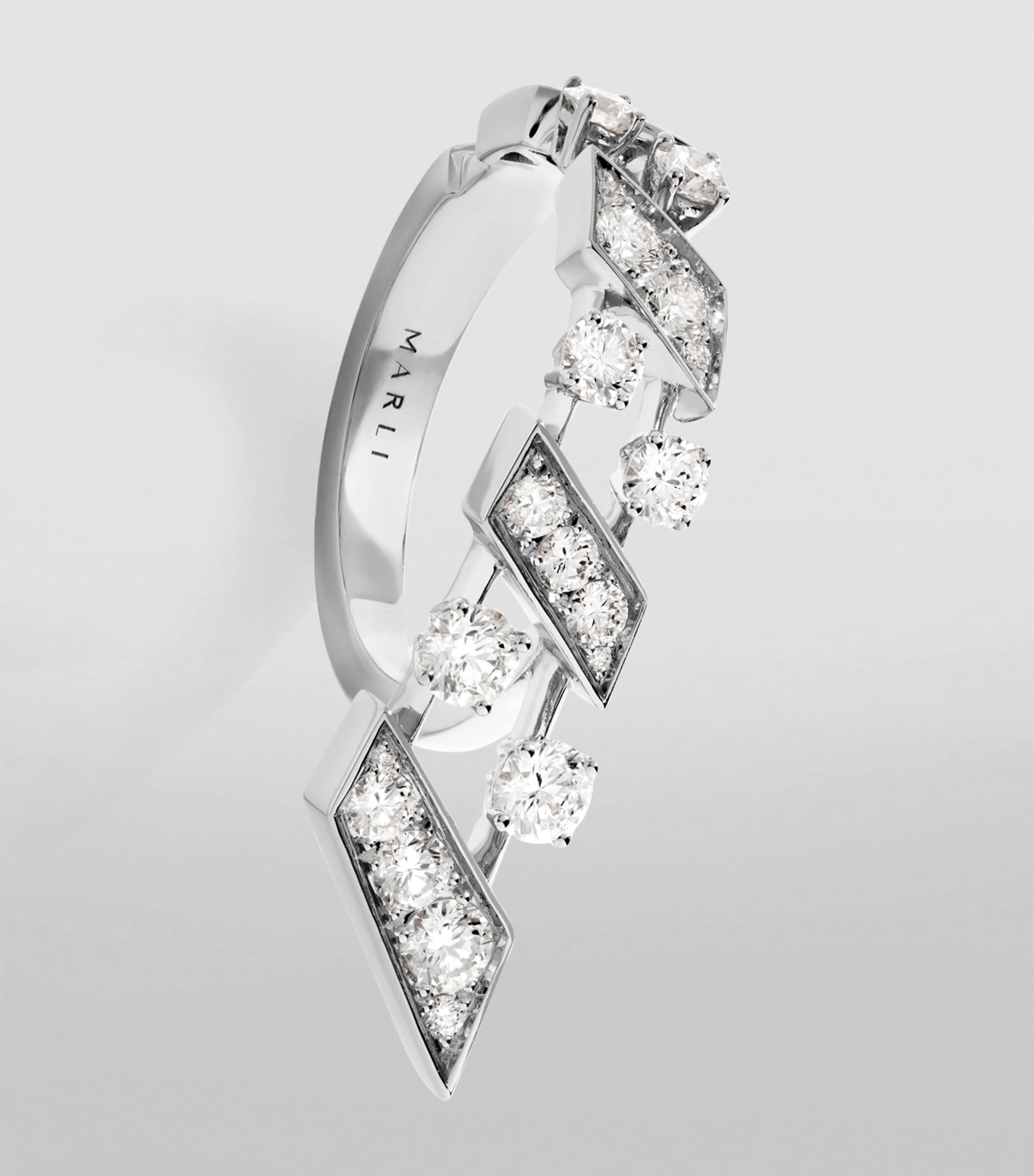 White Gold and Diamond Fifth Avenue Ring WHITE GOLD Image 2
