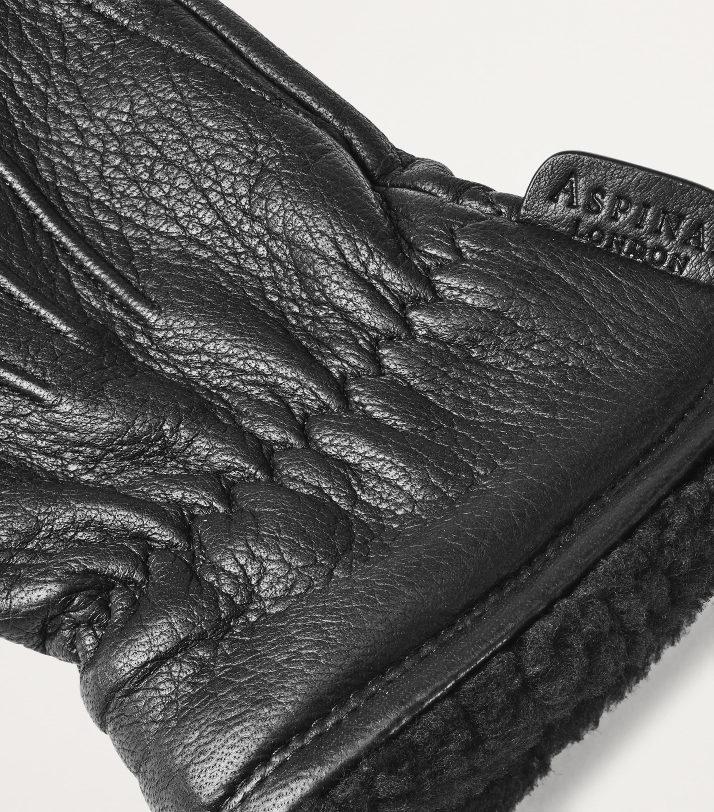 Men's Deerskin Gloves (Large) BLACK Image 4