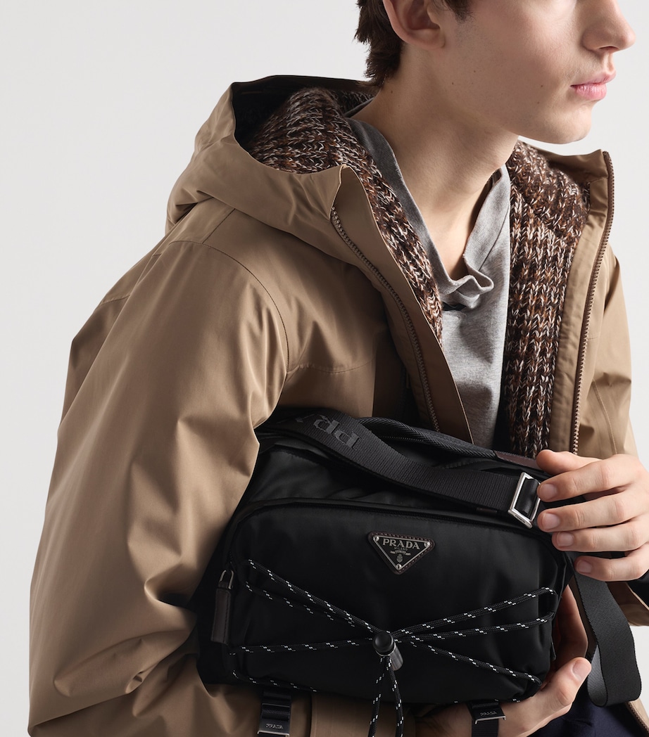 Re-Nylon and Leather Shoulder Bag F0002 Image 8