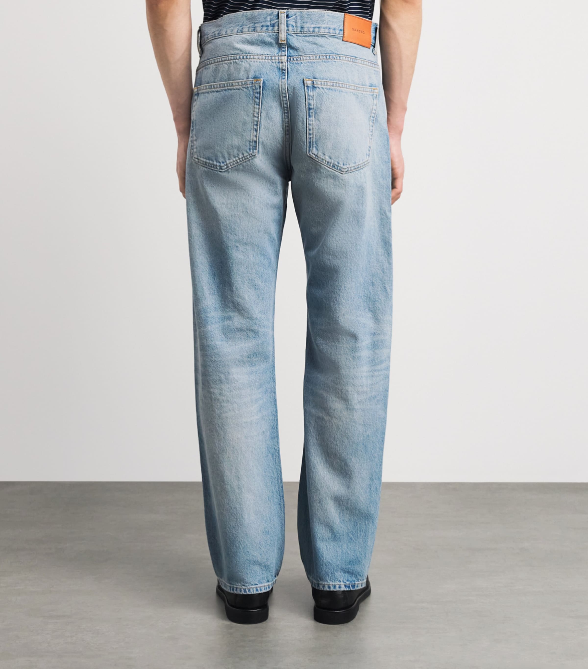 Sandro Paris Mens Straight Jeans Light Blue Denim Image 5