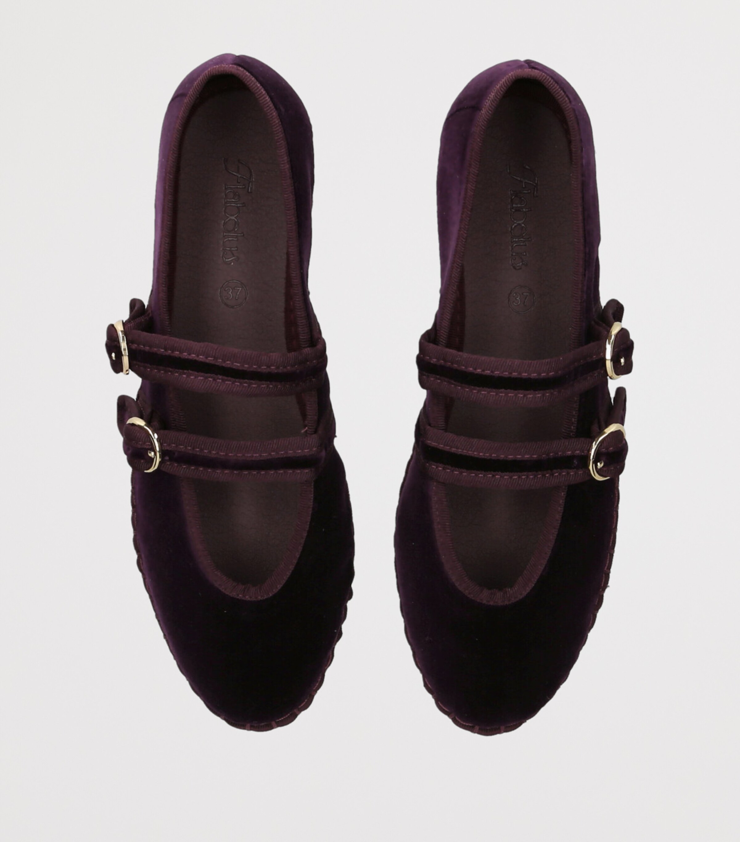 Flabelus Velvet Claire Mary Janes Purple Image 4