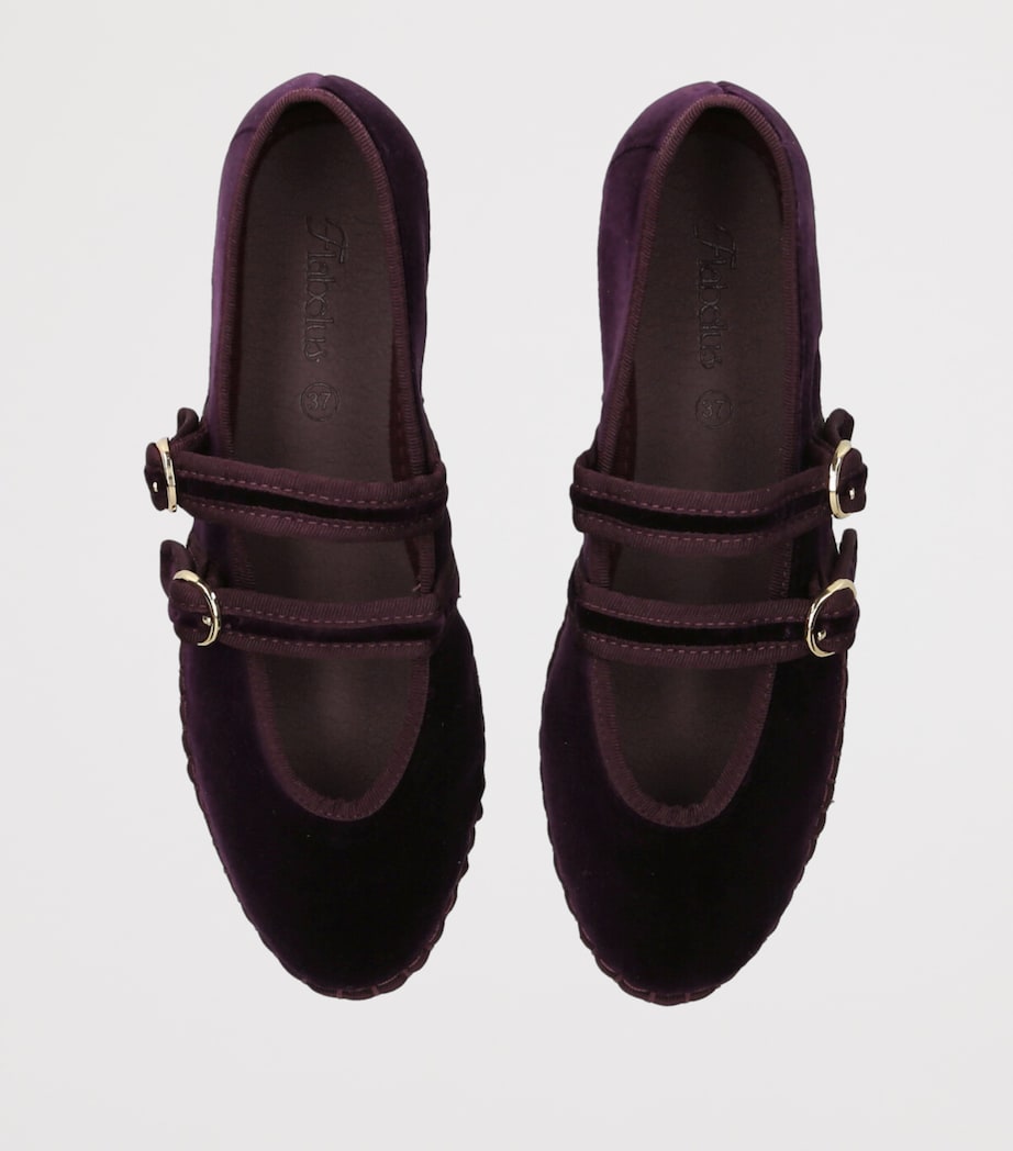Flabelus Velvet Claire Mary Janes Purple Image 4
