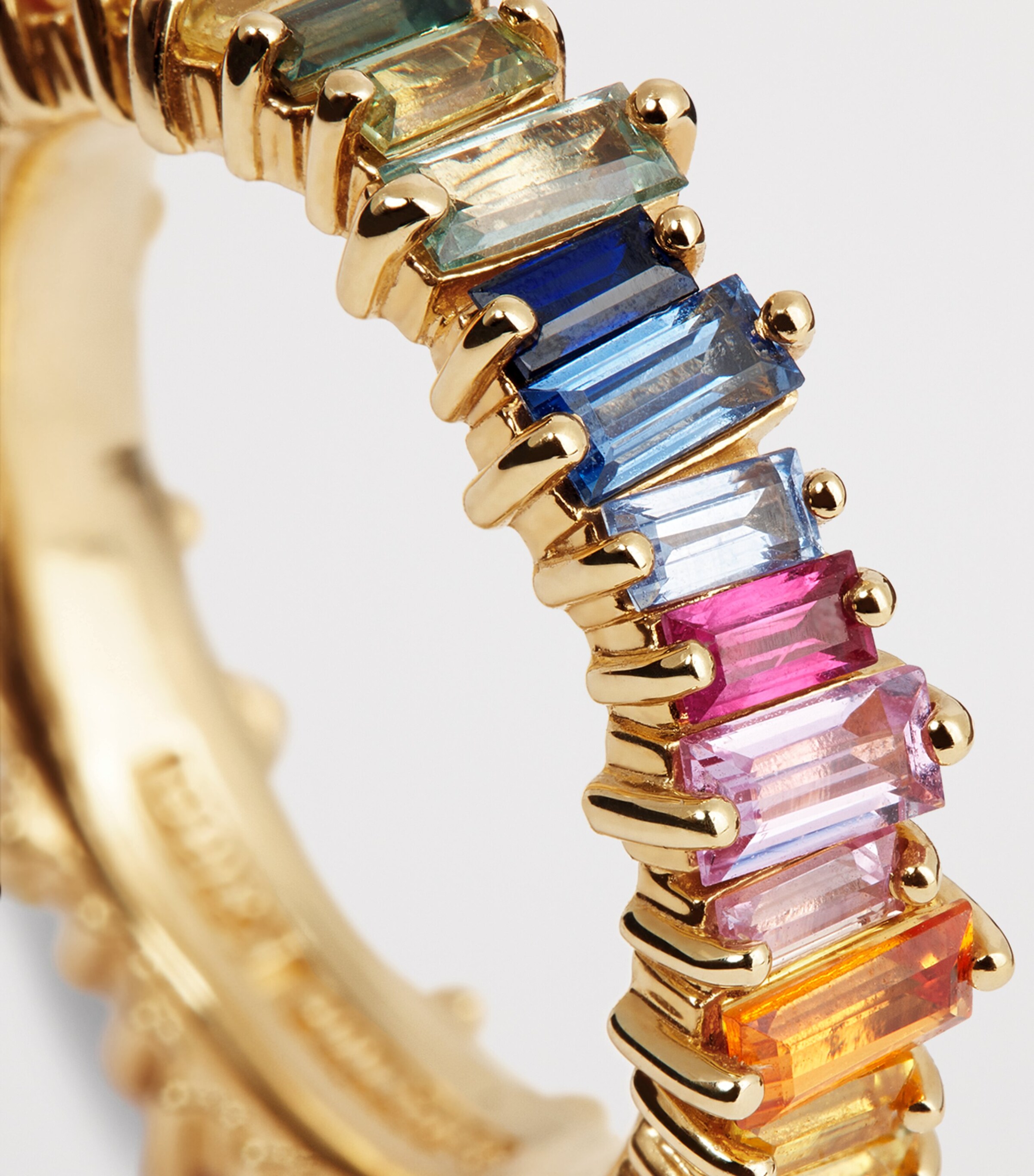 Yellow Gold and Rainbow Sapphire Bold Eternity Ring 18K YG/RS Image 6