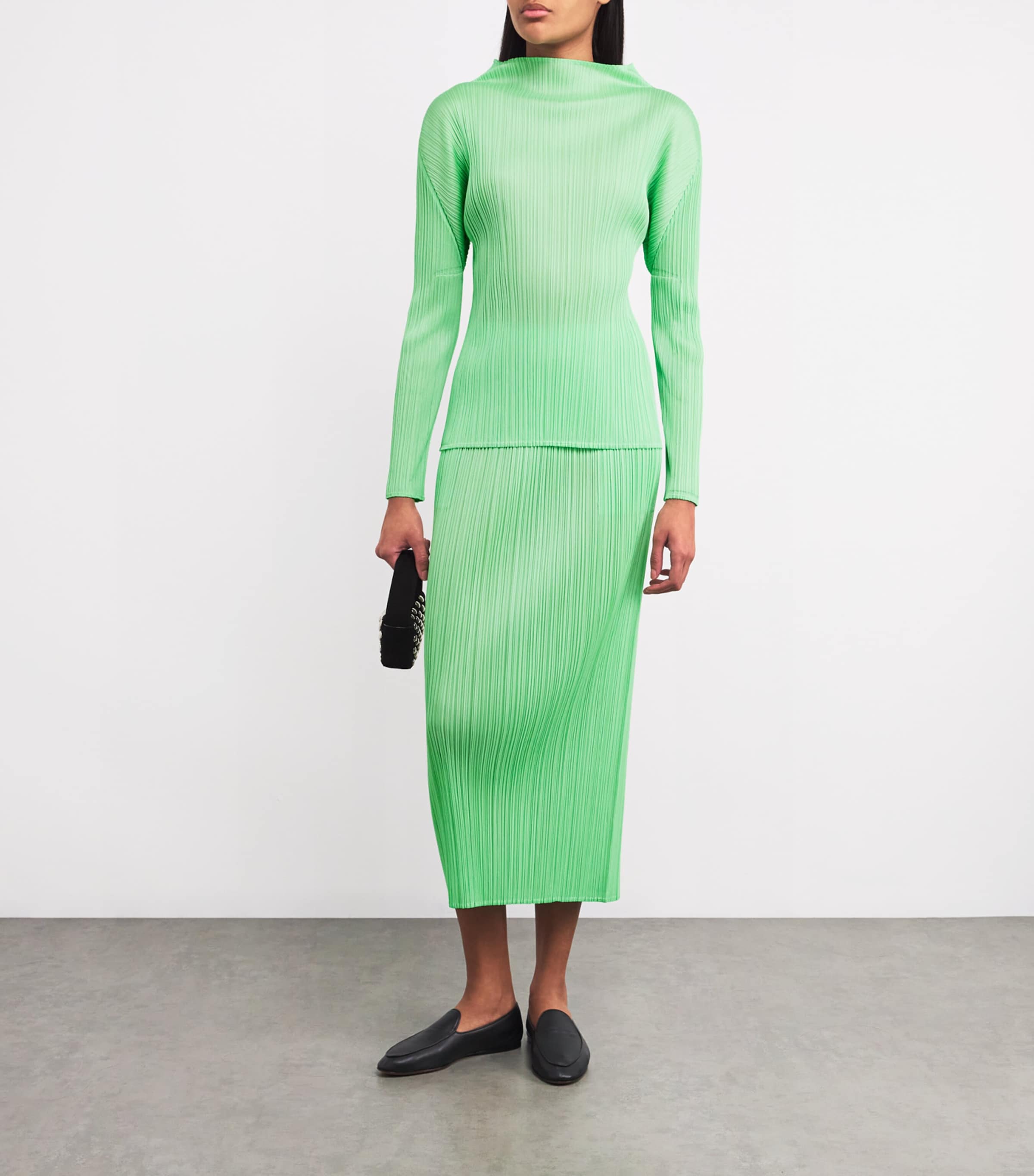 Pleats Please Issey Miyake Green New Colorful Basics 4 Long