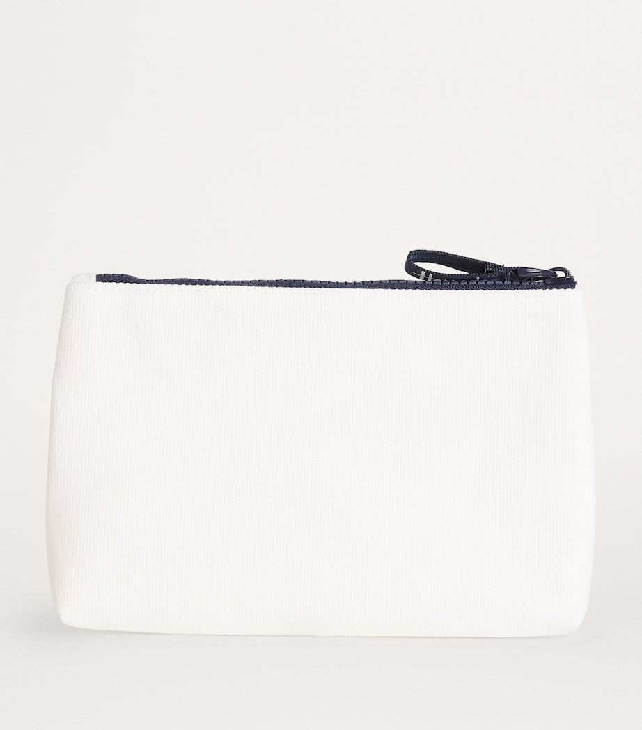 Harrods Small Cotton Logo Pouch Ivory Image 2