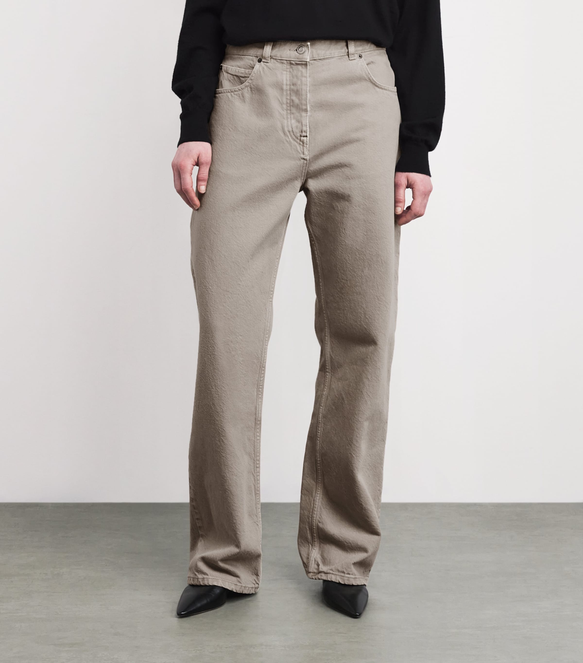 The Row Womens Finbar Straight Jeans Smoke Grey Image 3