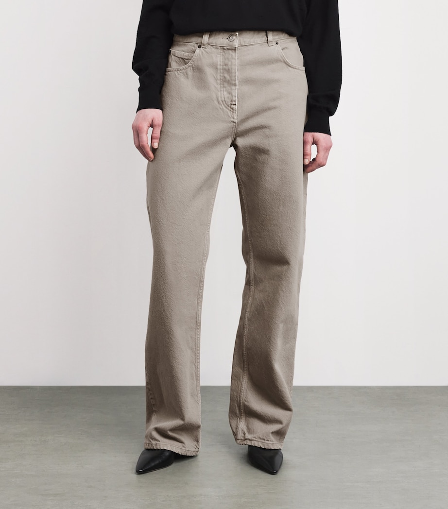 The Row Womens Finbar Straight Jeans Smoke Grey Image 3
