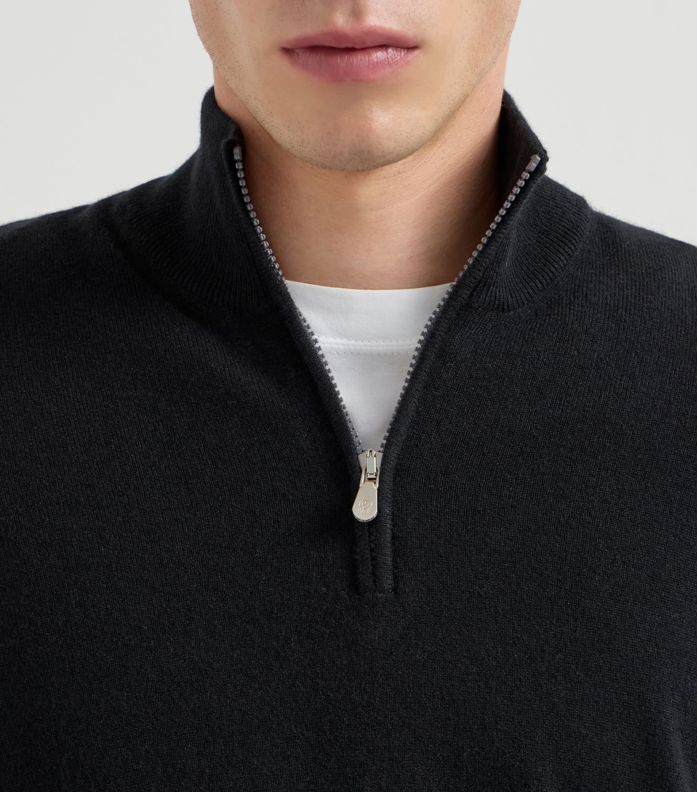 Brunello Cucinelli Mens Cashmere Quarter-Zip Sweater Image 6