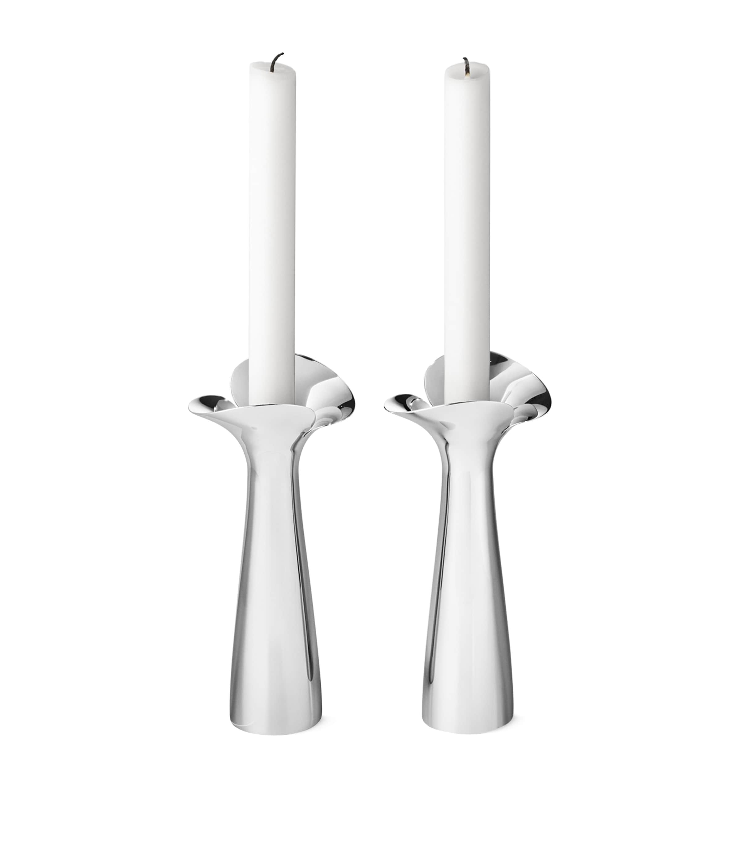 Georg Jensen Bloom Botanica Candle Holders In Silver
