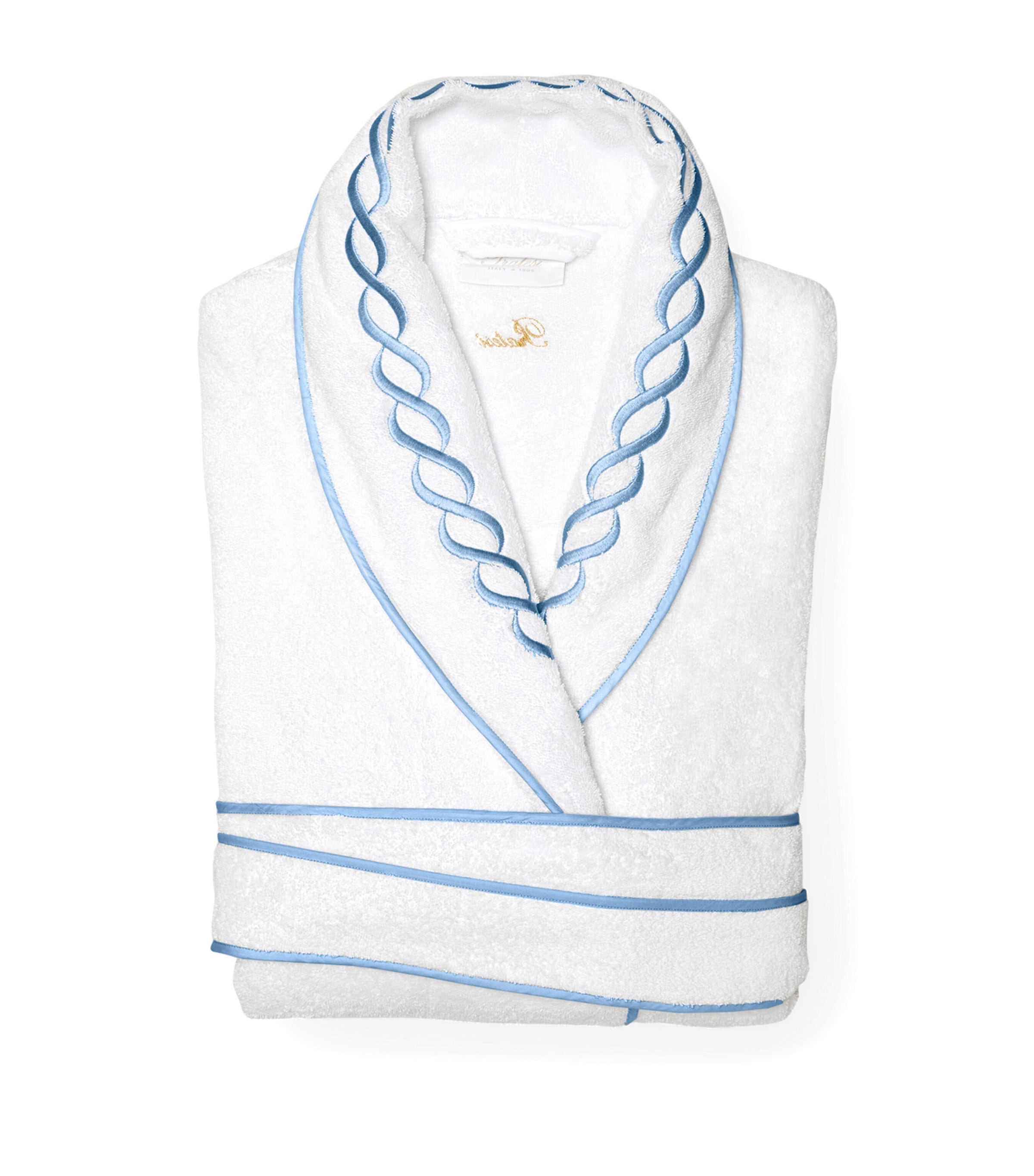 Pratesi Cotton Treccia Bathrobe In Blue