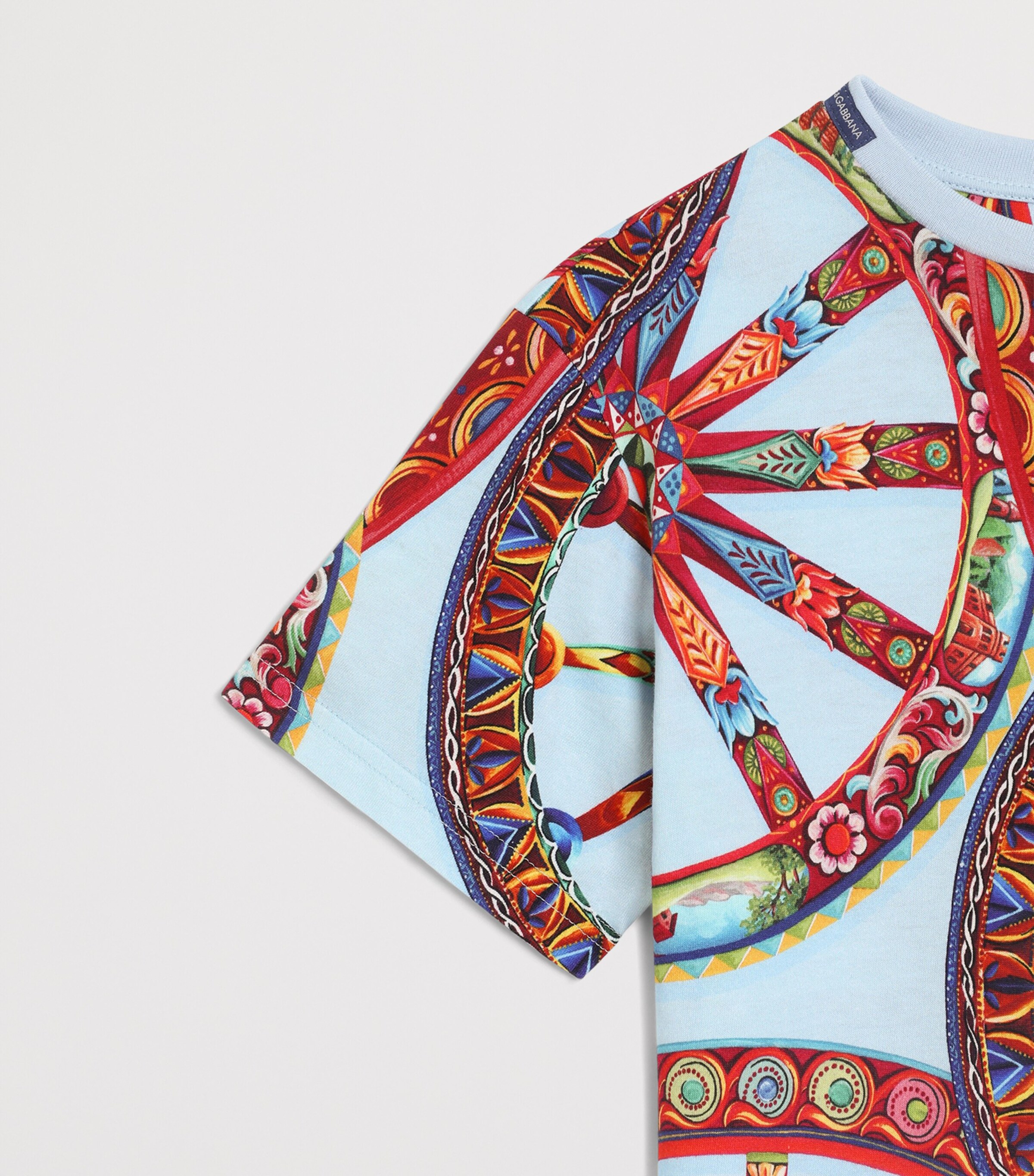 Dolce&Gabbana Kids Carretto Print T-Shirt (8-14 Years) Ruote Carretto Image 4