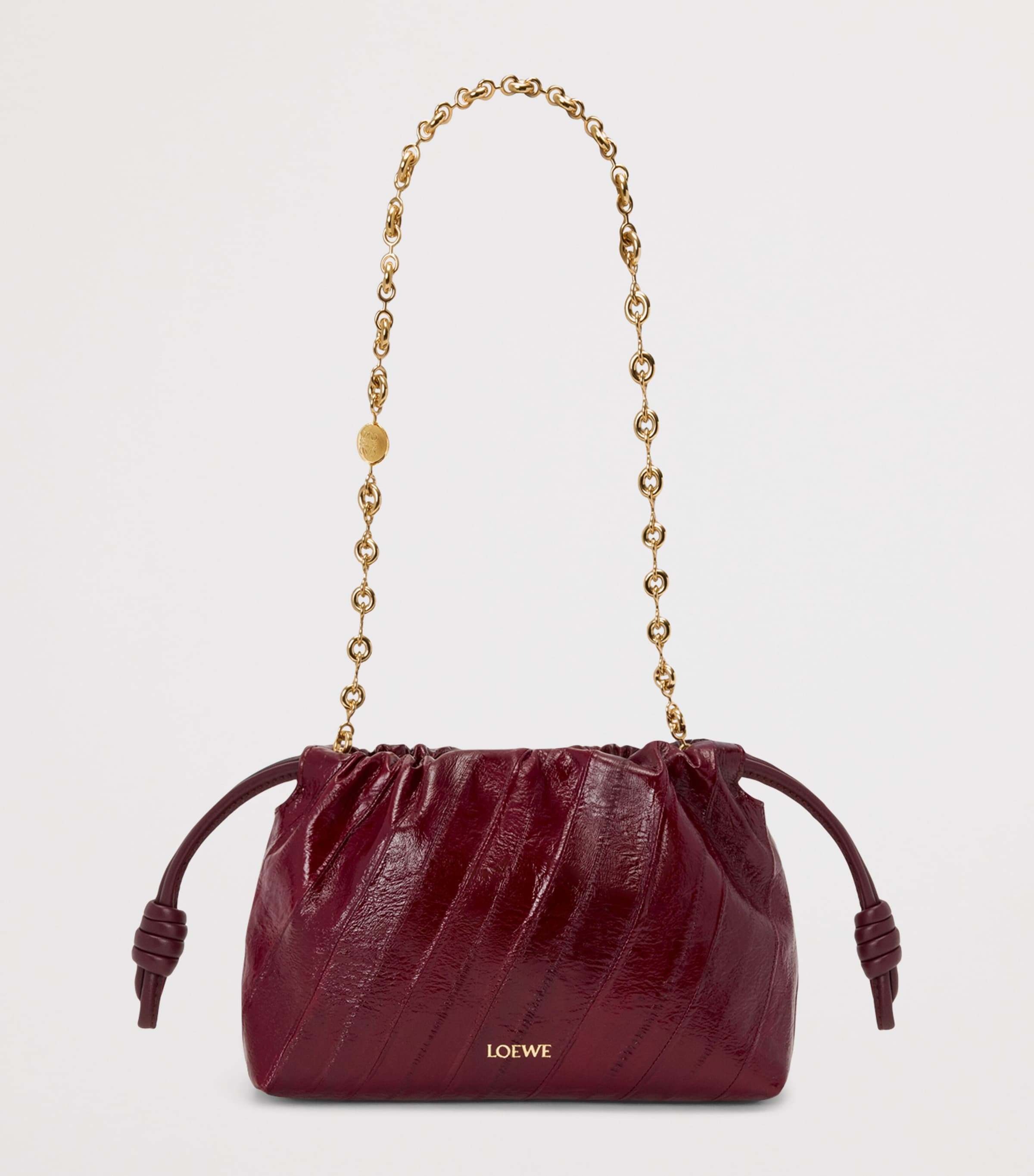 Mini Eel Leather Flamenco Purse BURGUNDY Image 3