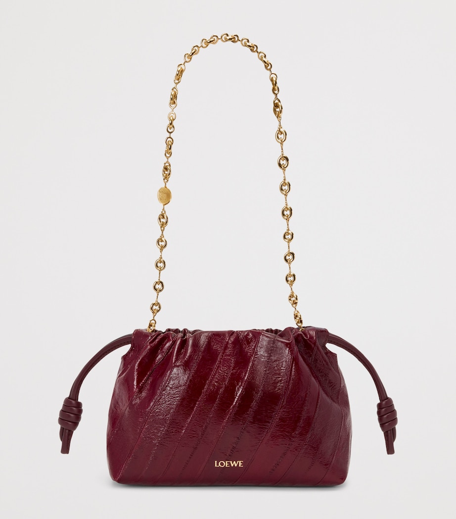 Mini Eel Leather Flamenco Purse BURGUNDY Image 3