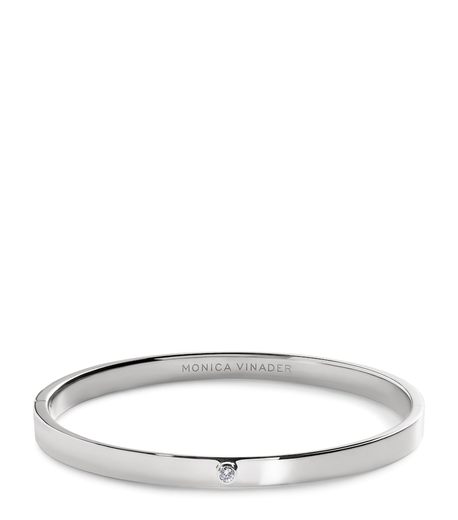 Monica Vinader Sterling Silver and Diamond Essentials Bangle Sterling Silver Image 1