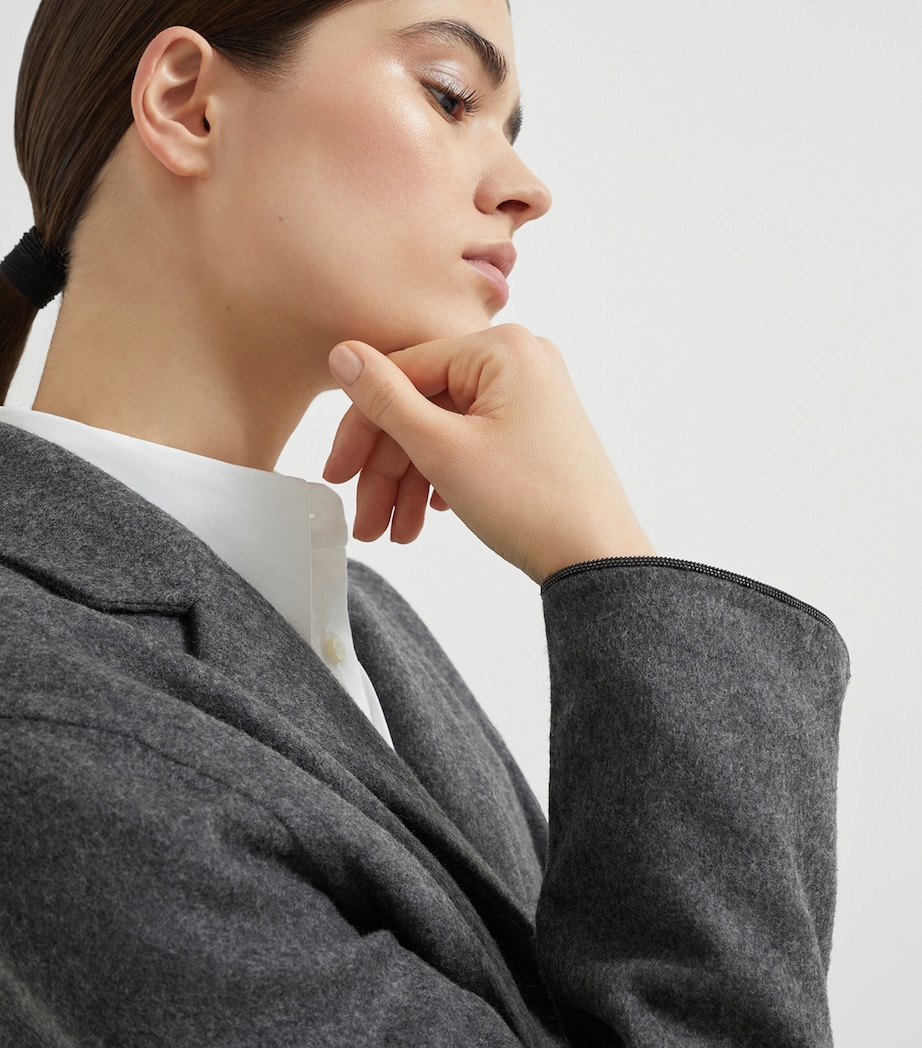 Double Virgin Wool Cropped Blazer C8160 Image 6