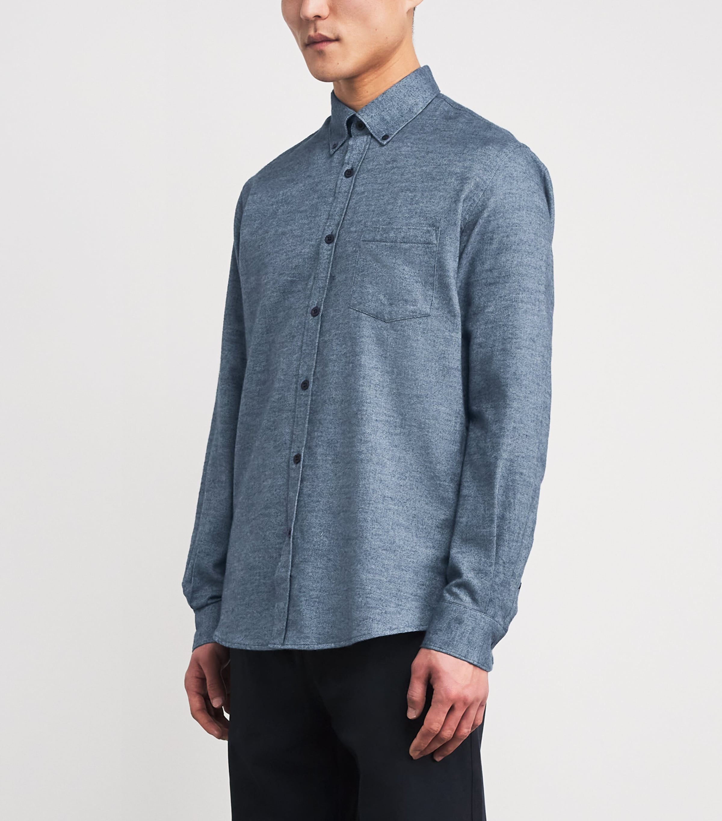 Brushed Cotton Shirt LIGHT BLUE MEL26 Image 3