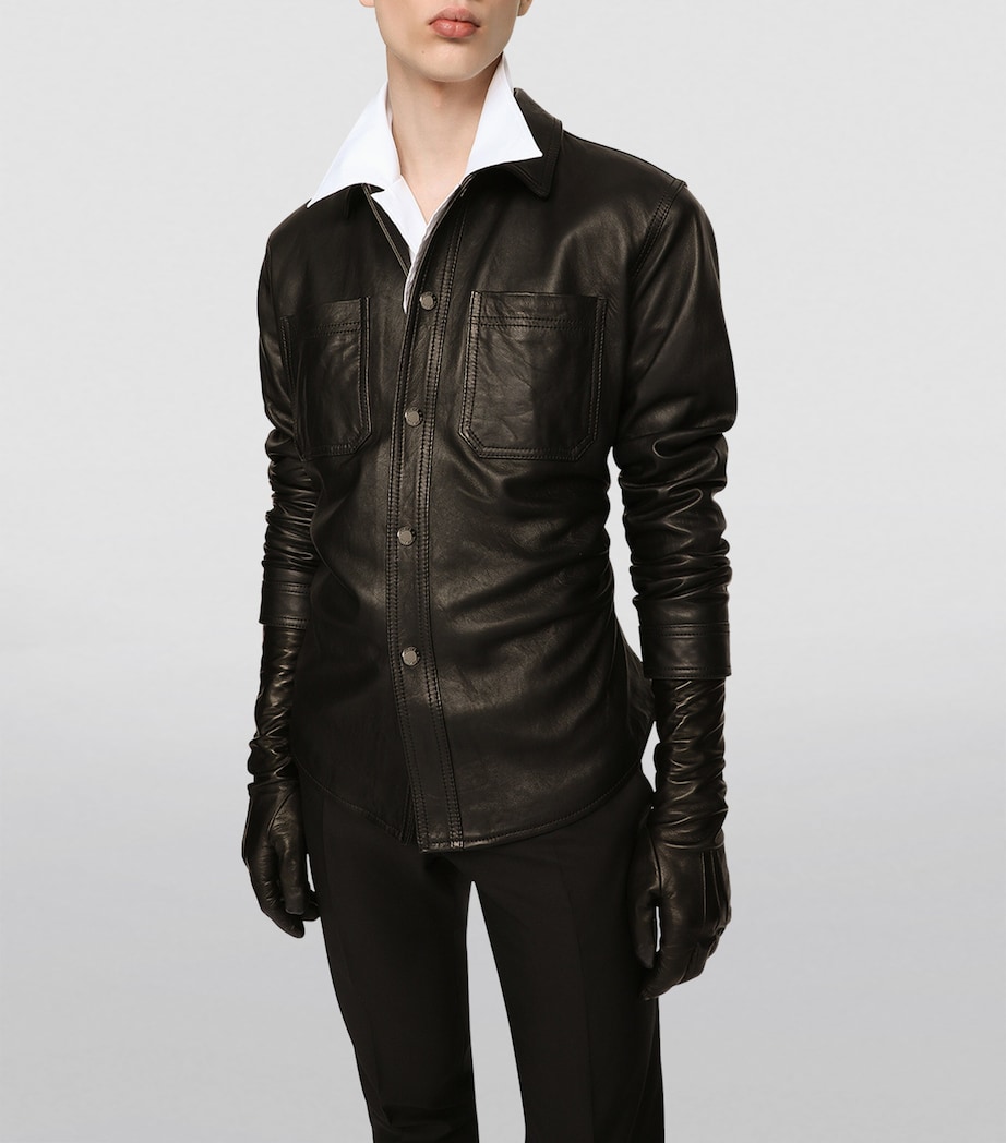 Leather Shirt N0000-BLACK Image 3