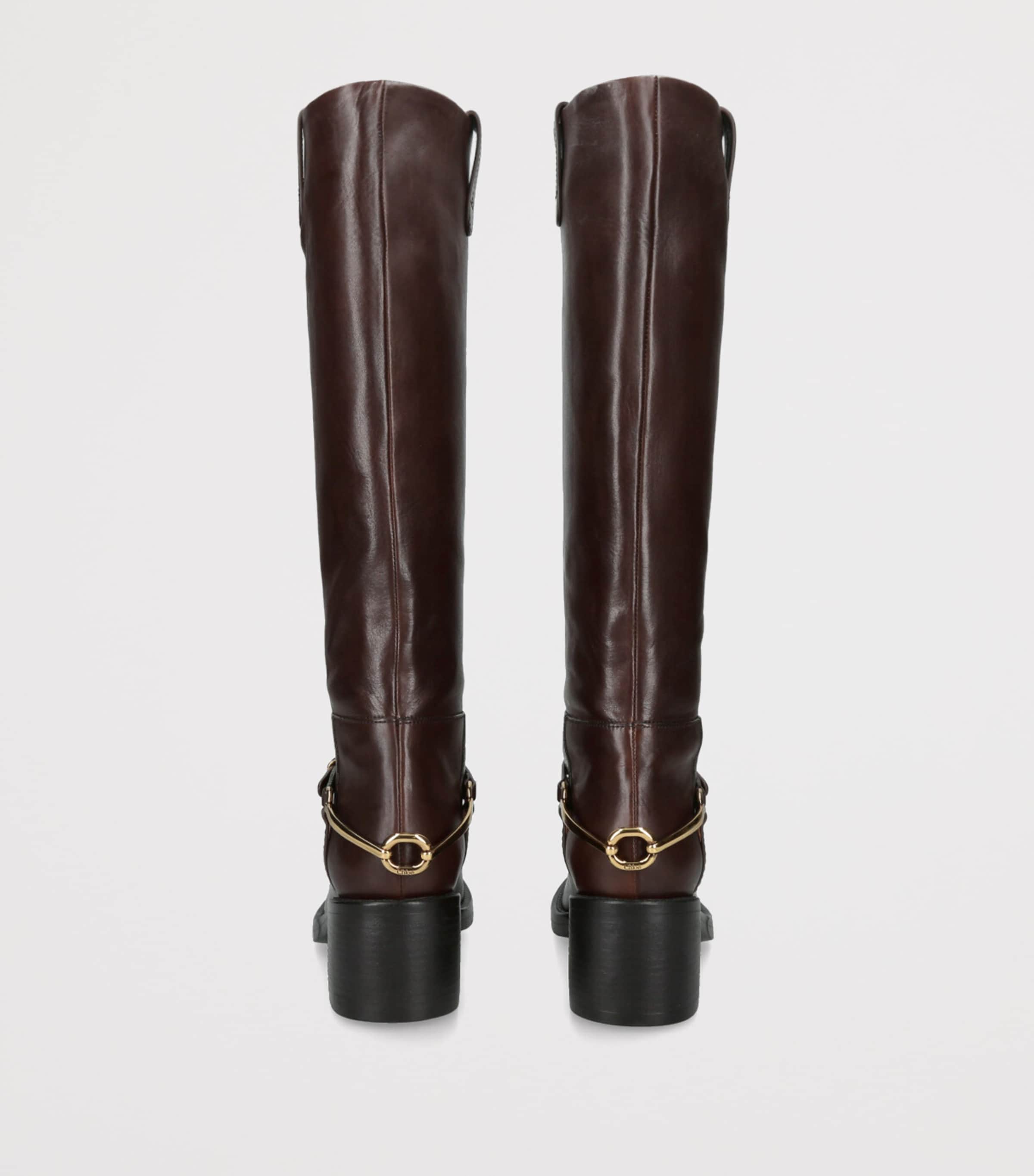 Leather Dakota Knee-High Boots 70 DARK BROWN Image 3