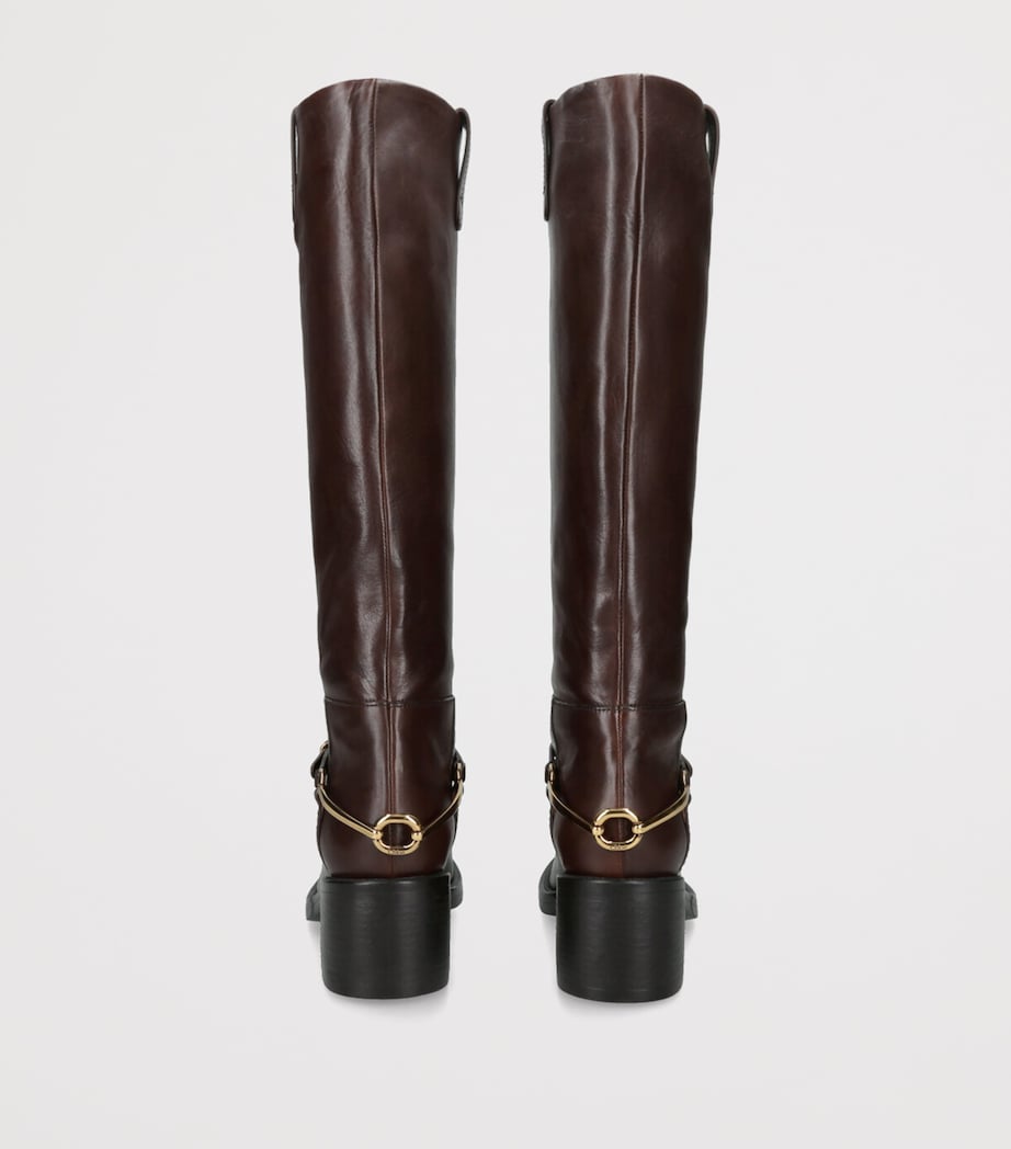 Leather Dakota Knee-High Boots 70 DARK BROWN Image 3