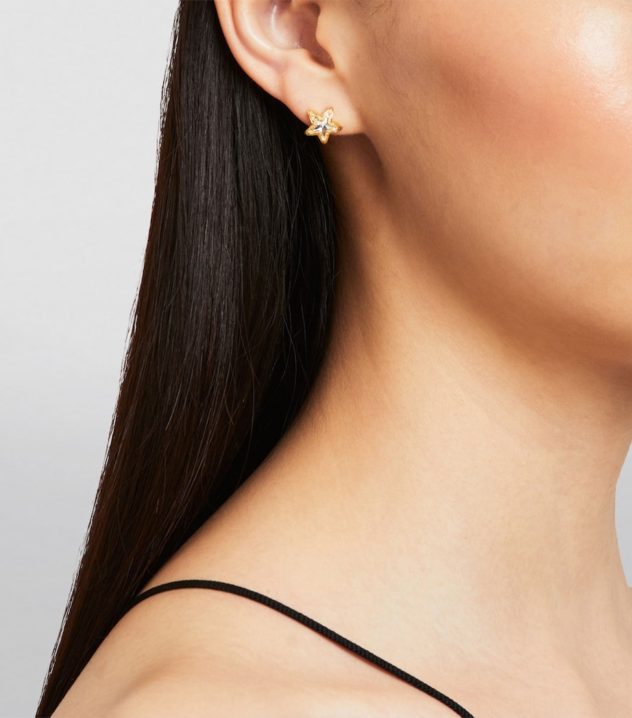 Crystal Star Stud Earrings GOLD Image 6