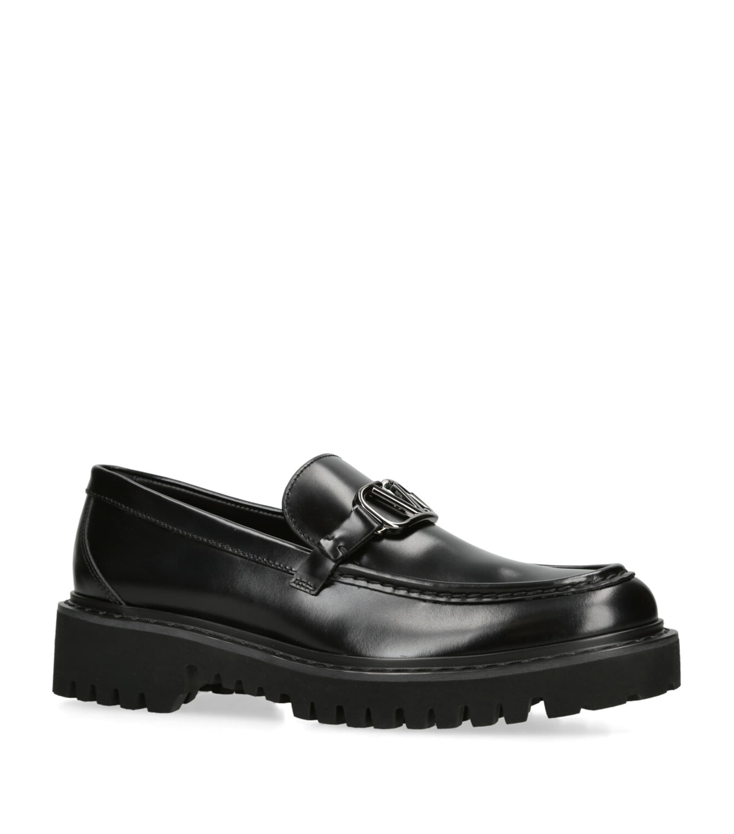 Valentino Garavani Leather VLogo Signature Loafers Blk/other Image 3