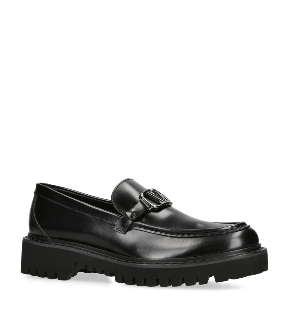 Valentino Garavani Leather VLogo Signature Loafers Blk/other Image 3