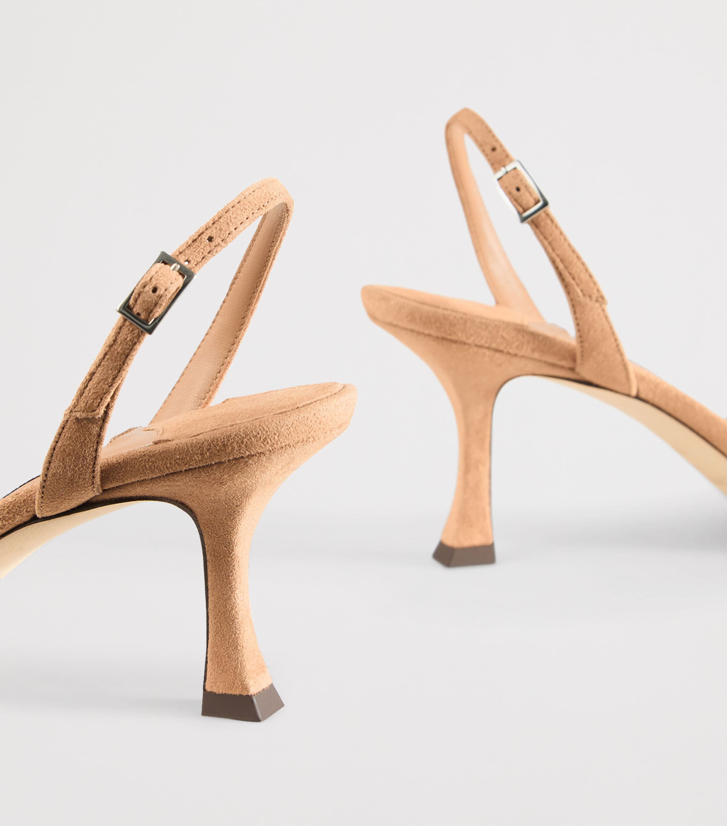 Elsy 70 Suede Heeled Sandals TOFFEE Image 3