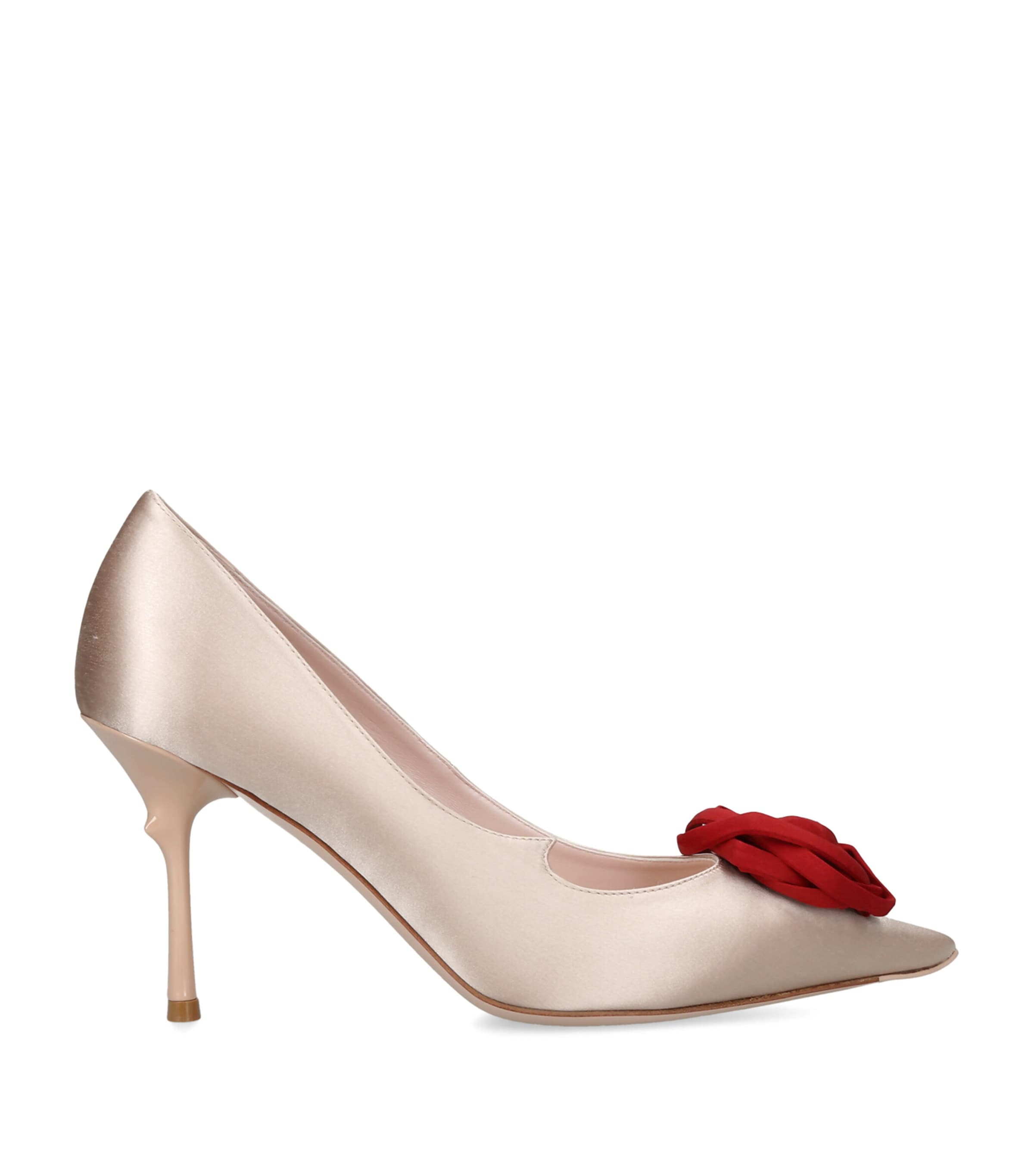 Roger Vivier Satin Rose Pumps 85 Cream Comb Image 1