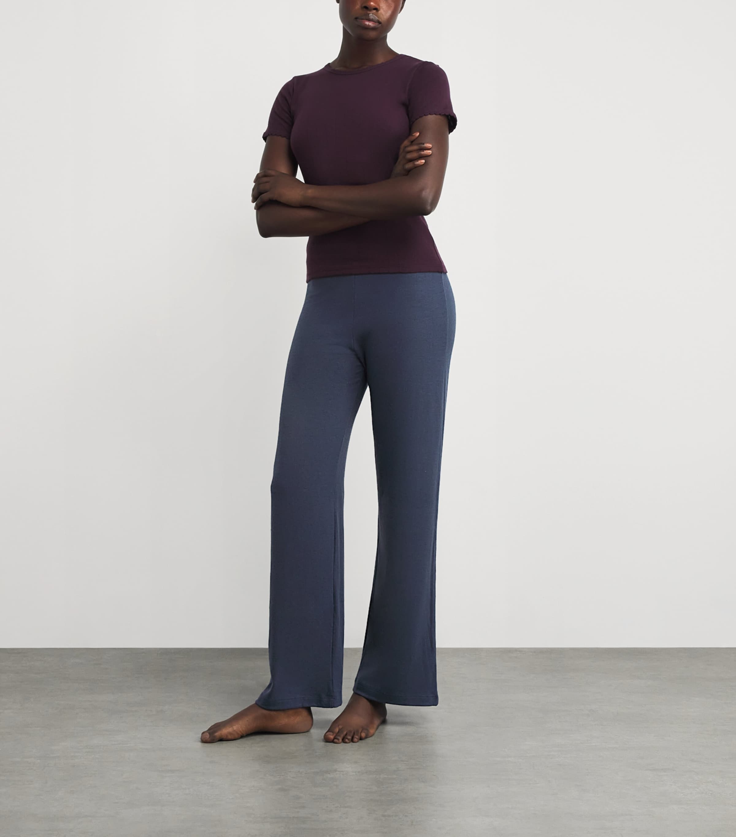 Lauren Wide-Leg Lounge Trousers MARINE Image 2